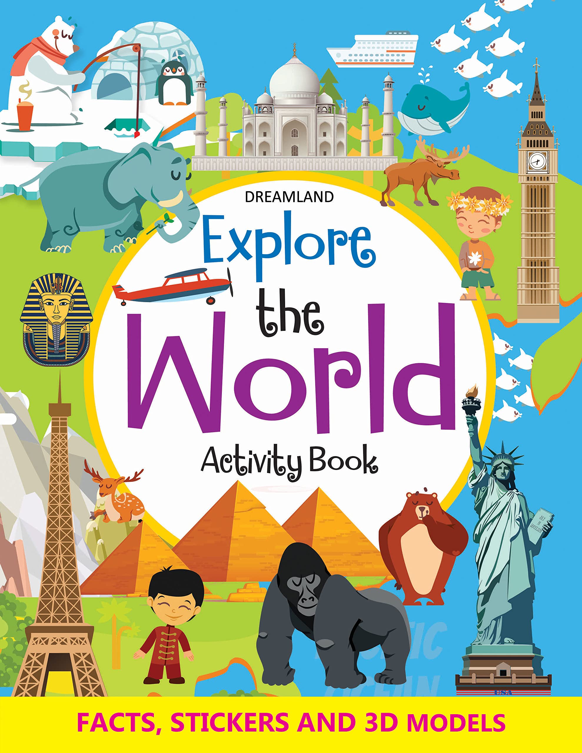 Explore the World Activity Book with Stickers and 3D Models | Interactive Geography Activity Book with Stickers, Puzzles & 3D Mo
