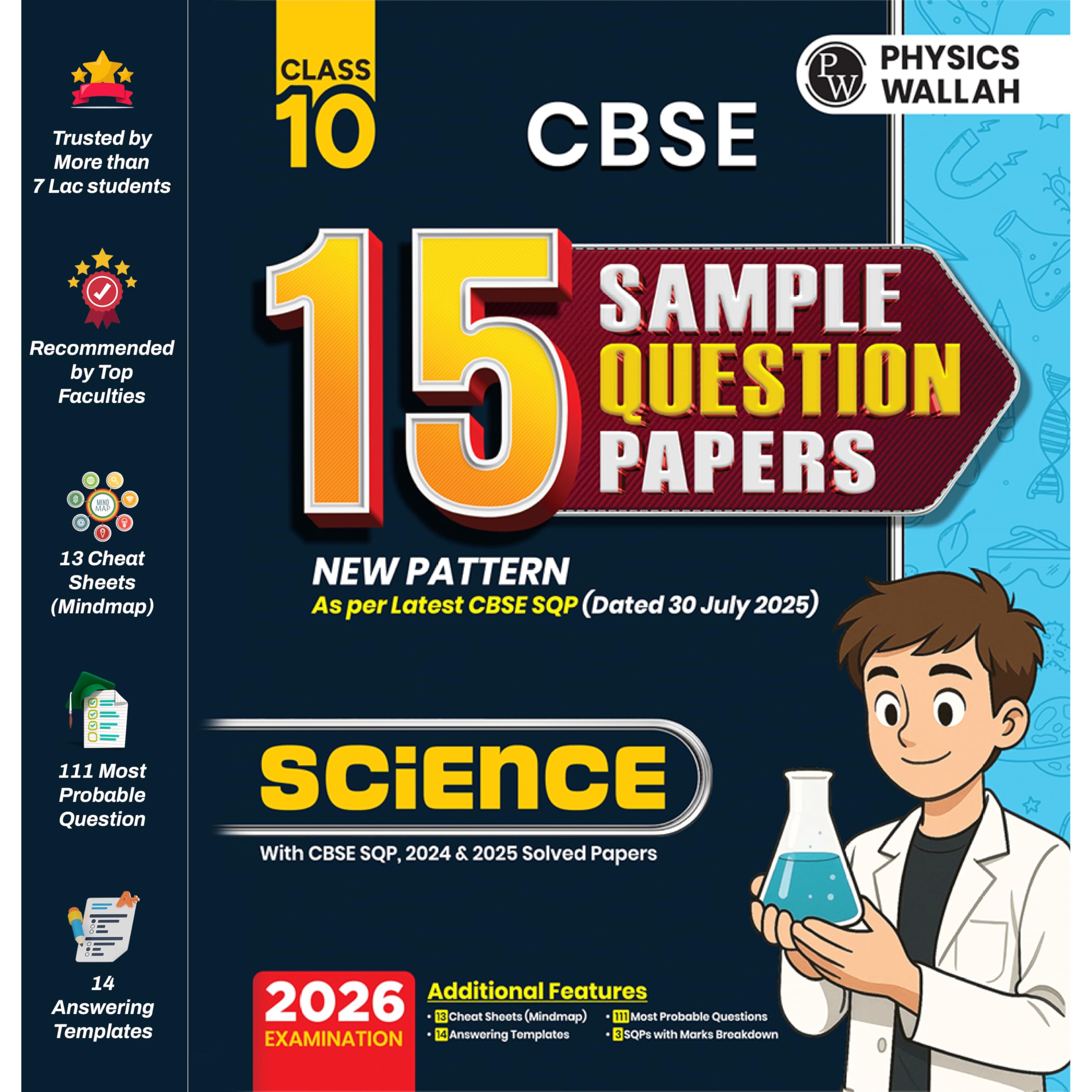 Pw Cbse Sample Paper Class 10 202526 Science| 15 NewPattern Papers Per Subject + 111 Most Probable Question | Solved & Unsolve