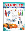 VehicleCreative Copy to Colour : Toddler Learning and Color Book, Simple Coloring Book for Kids, Numbers and Colors Learning Bo