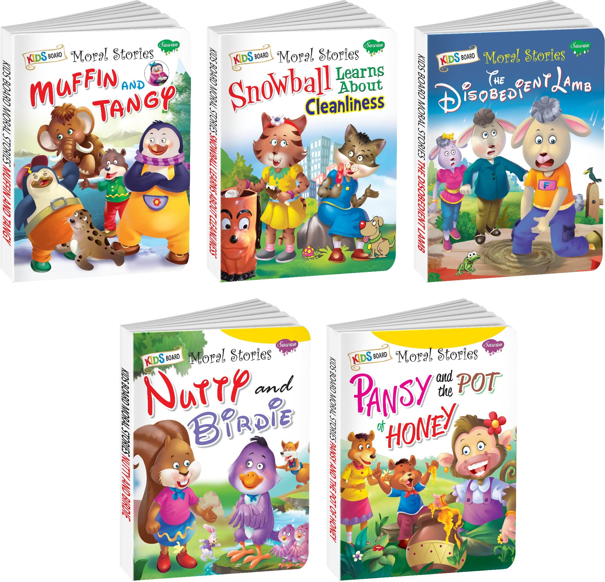 Jolly Board Books | Pack Of 5 Books | Board Book Moral Stories (V2) | Super Jumbo Combo For Collecters And Library Moral Story B