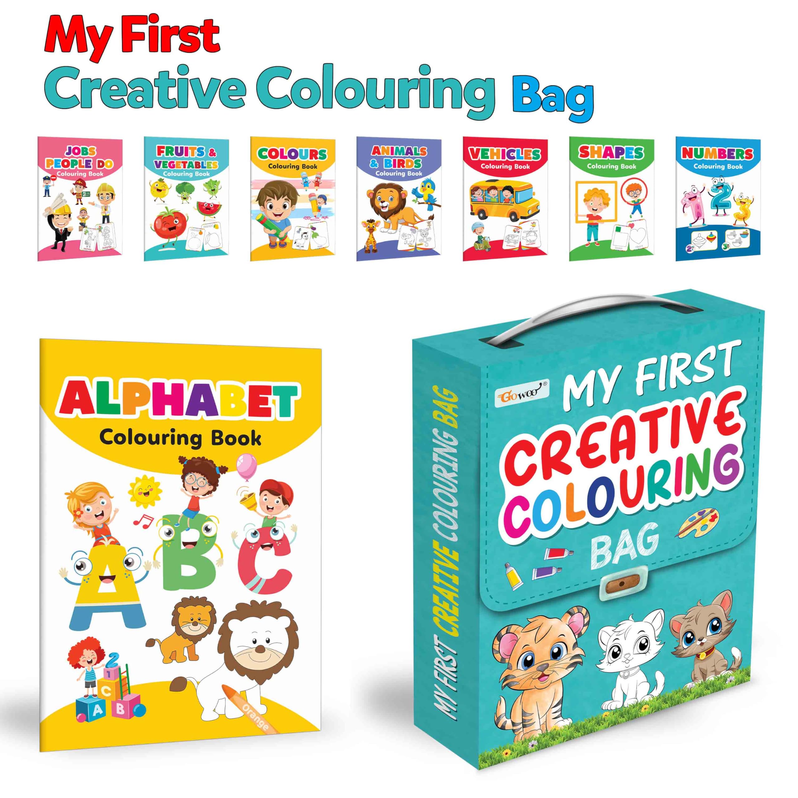 My first Colouring bag : Kids first Colouring little library, Colouring book for kids, Early learning books, Picture book collec