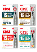 Mtg Cbse Class 12 Scoremore 15 Sample Papers Physics, Chemistry, Mathematics & English Books For 20252026 Board Exam (Set Of 4)