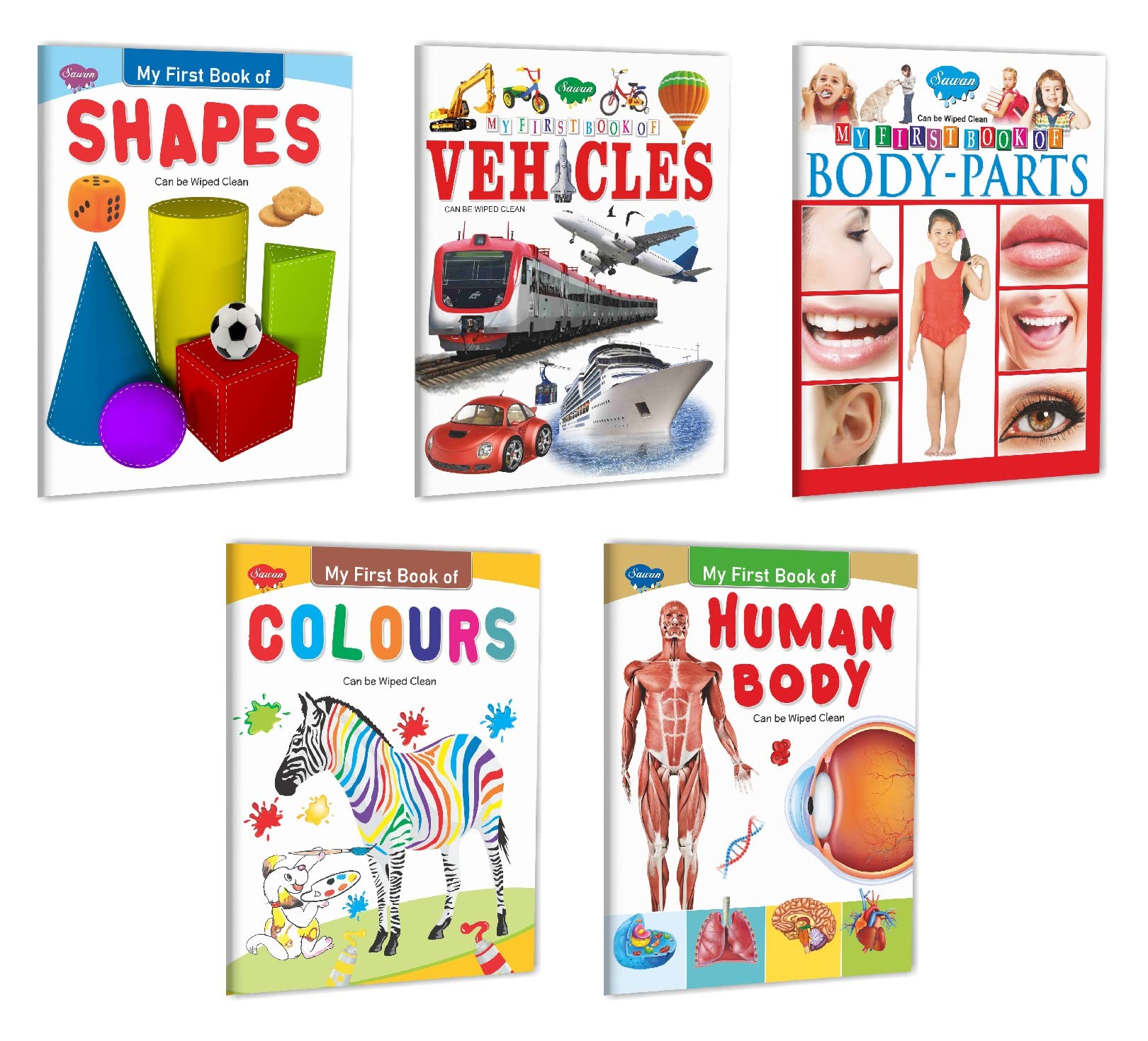 Picture Book Collection For Early Learning (Set Of 5)  My First Book Of Shapes, My First Book Of Body Parts, My First Book Of H