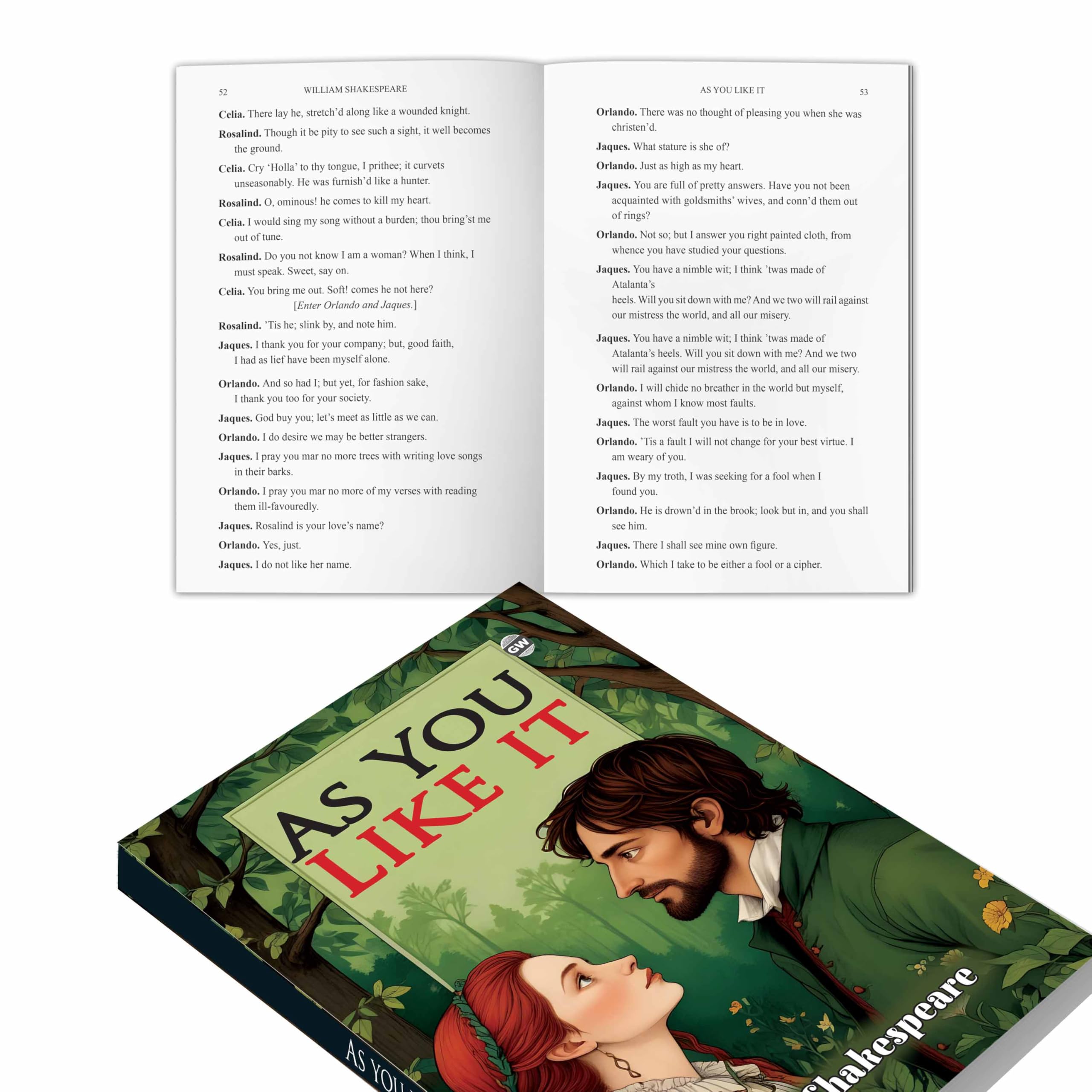 As You Like It (Paperback) : Enduring comedy drama, romantic stage story, clever and witty dialogues, cultural English classic,