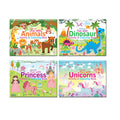 Fun with Activity & Colouring Books Pack | 4 Fun & Creative Activity Books for Kids | Includes Animals, Dinosaurs, Princesses & 