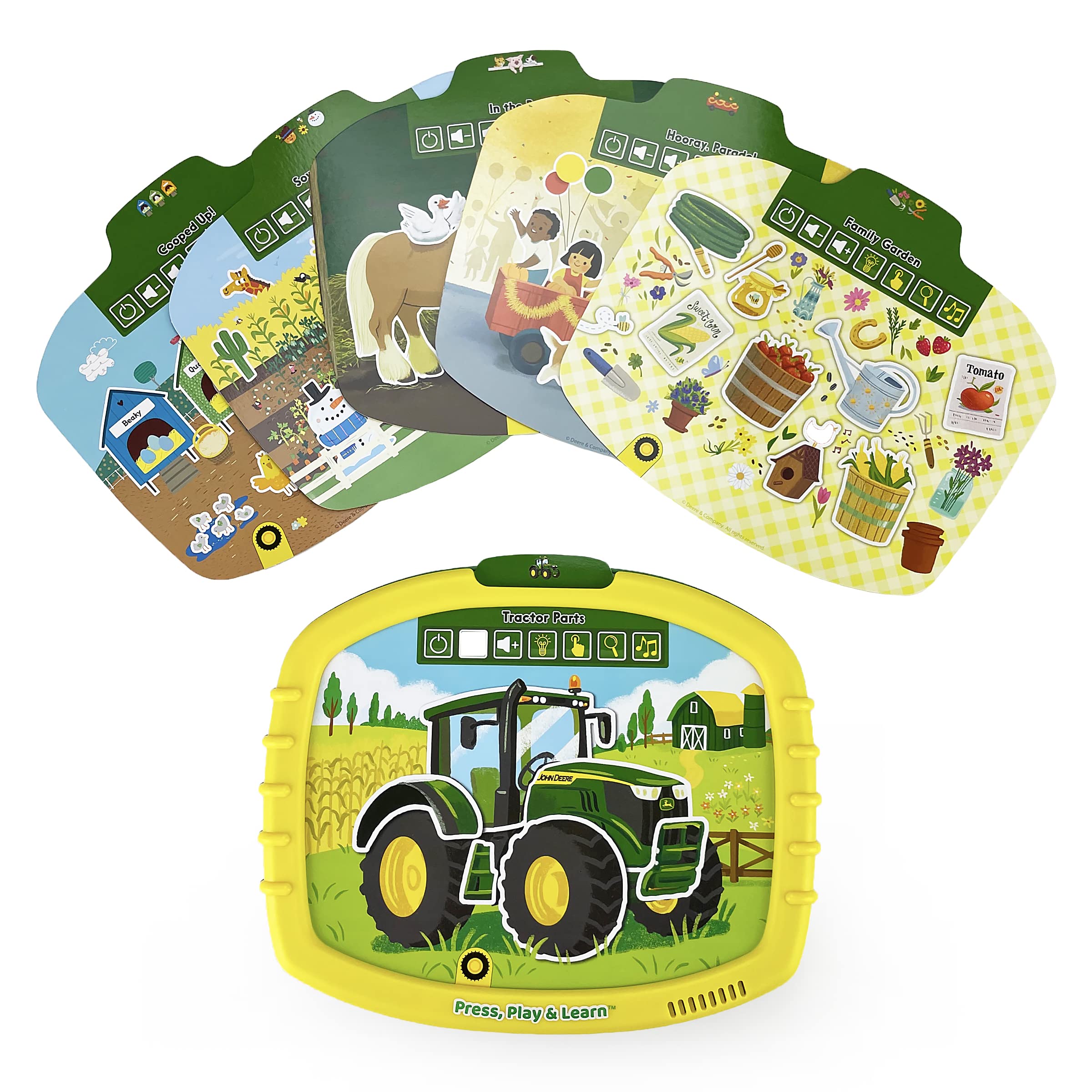 John Deere Kids Early Learning Activity Tablet  Read, Play, Press & Learn Electronic Activity Pad Reader With Removable Cards f