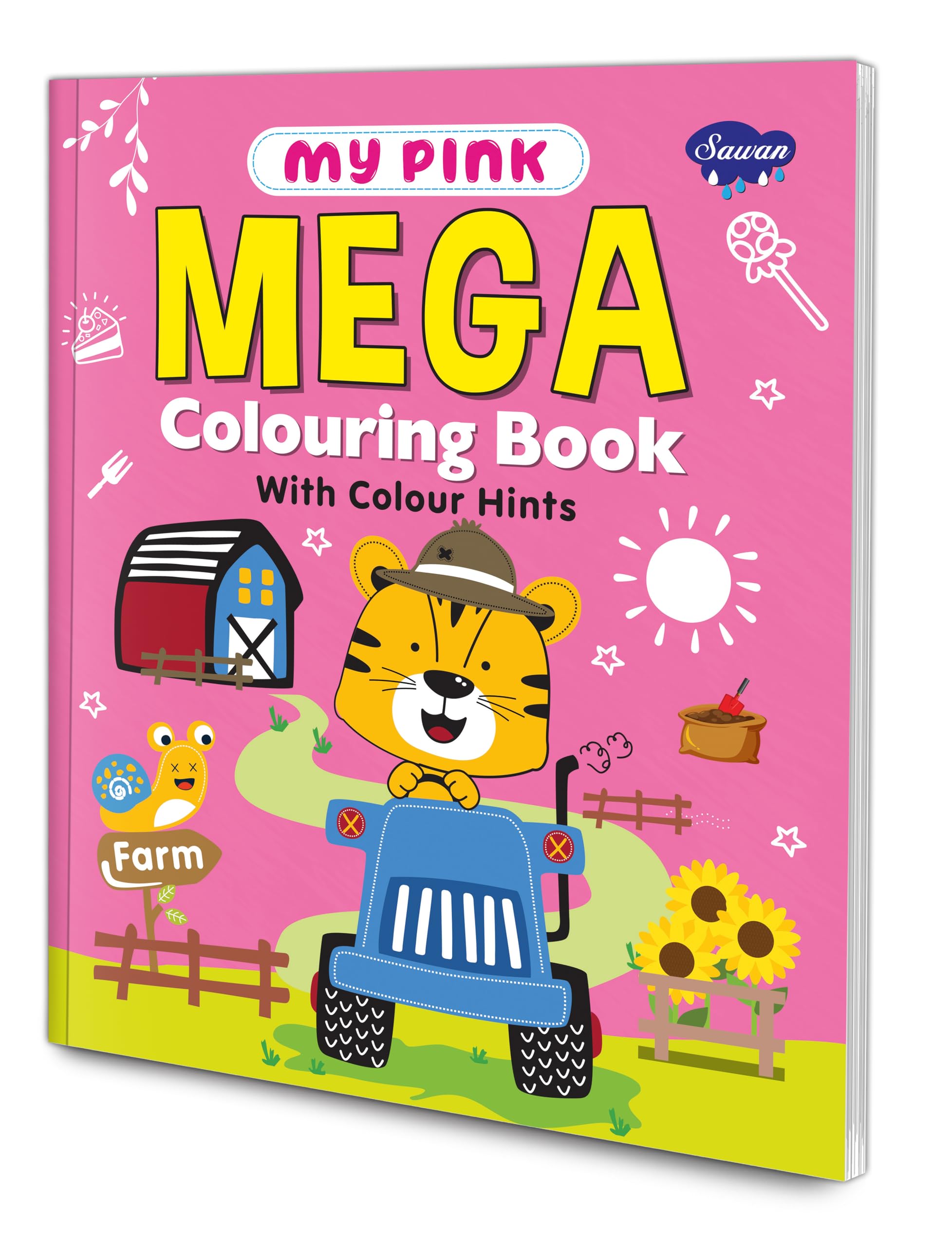 My Pink Mega Colouring Book With Colour Hints | A Kaleidoscope Of Coloring