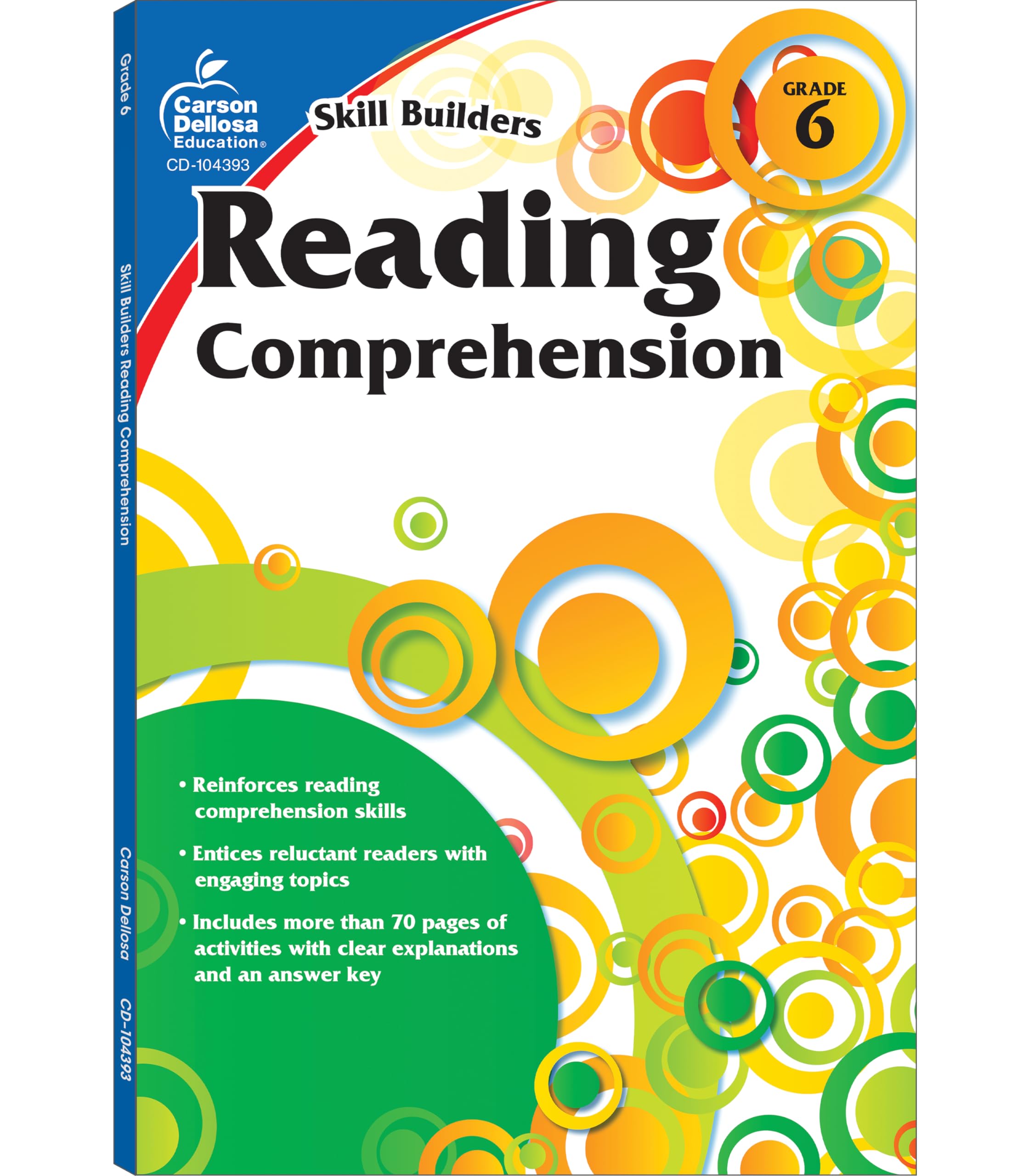 Carson Dellosa Skill Builders Reading Comprehension 6th Grade Workbook, Fiction and Nonfiction Passages, Puzzles, and More, Clas