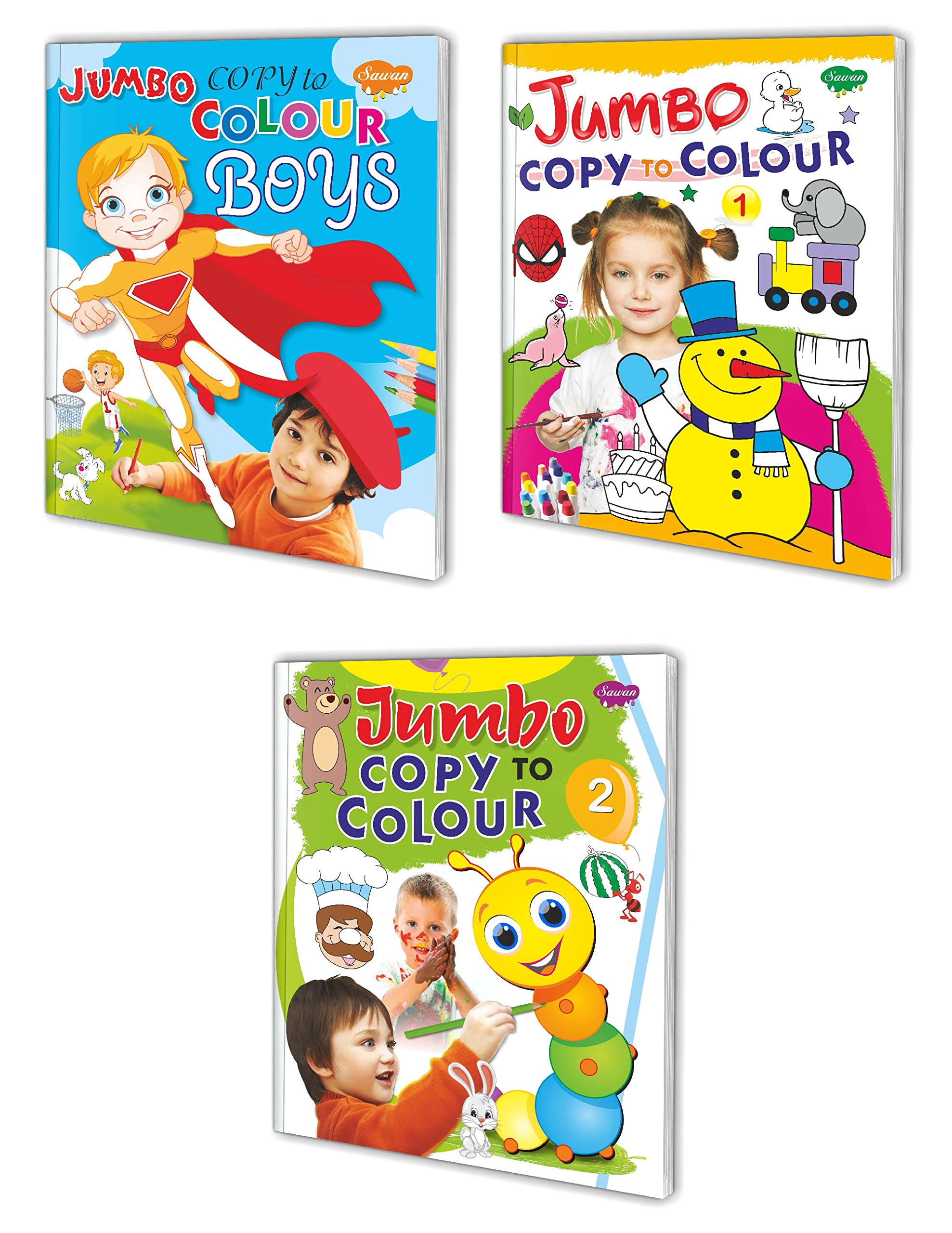 Ultimate Copy Colour Books | Pack Of 3 Books (V1) | Super Jumbo Combo For Collecters And Library Colouring Books