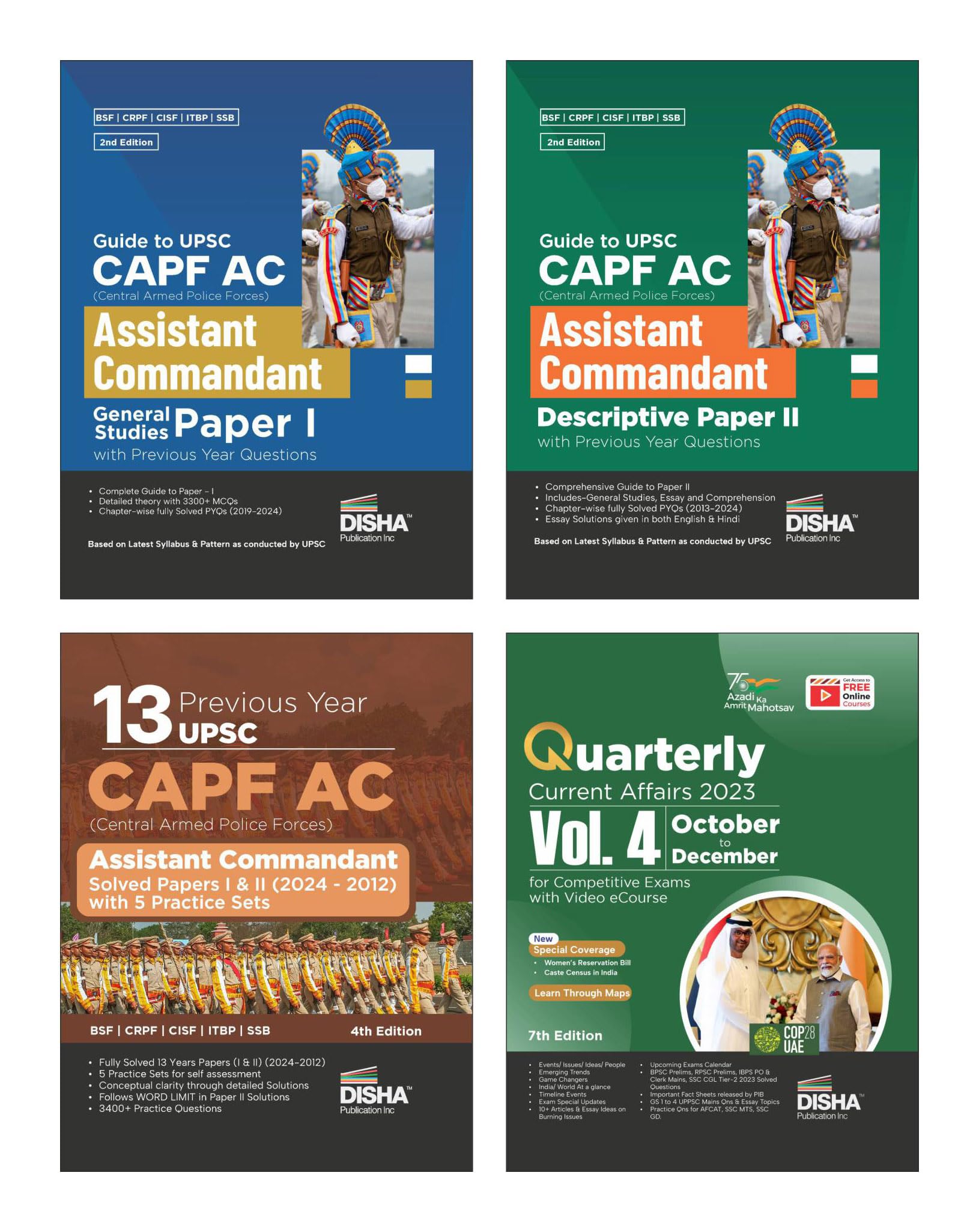 Disha Upsc Capf Ac Central Armed Police Forces Assistant Commandant Paper I & Ii Guide With 12 Previous Year Solved Papers, 5 Pr