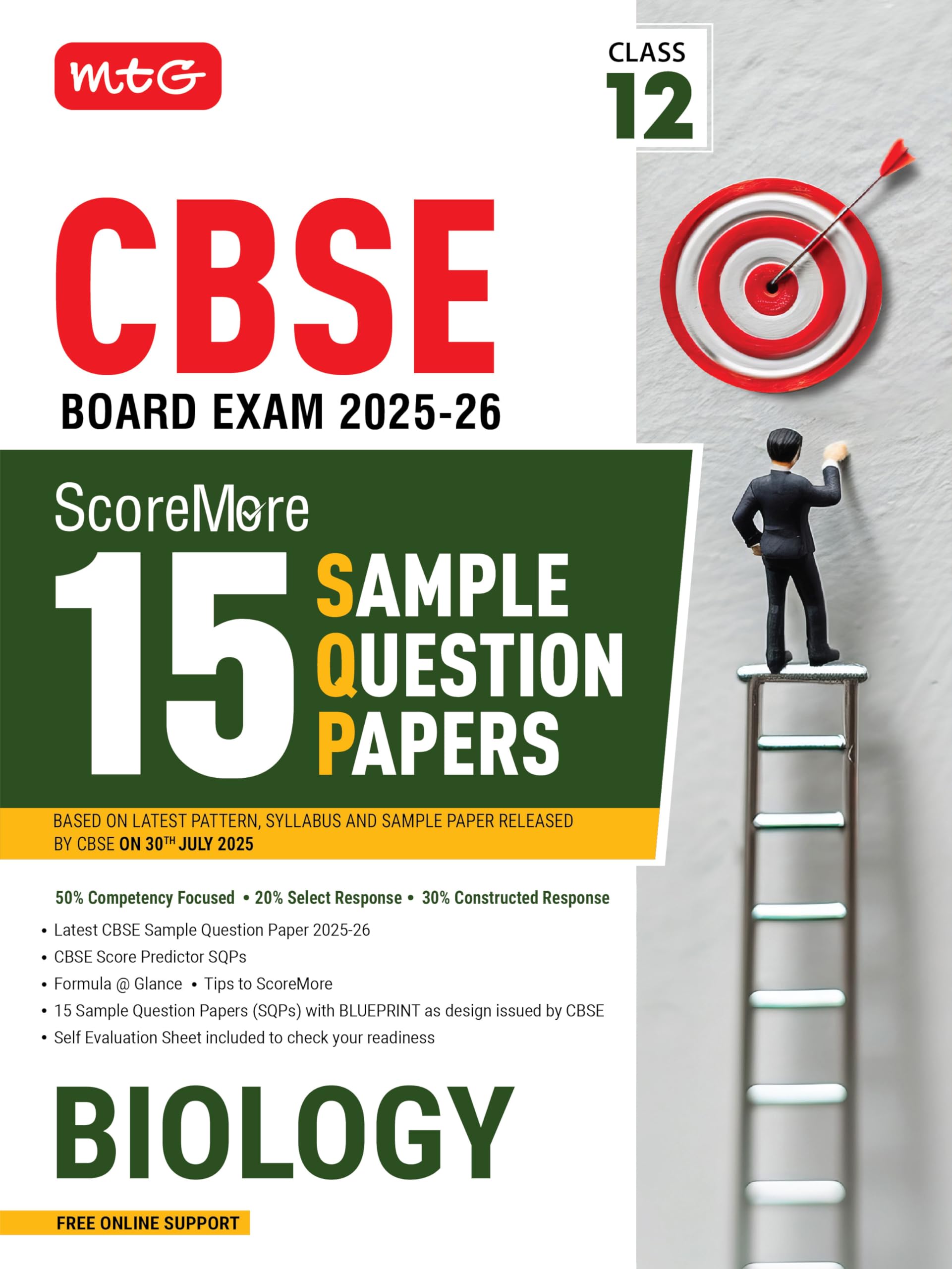Mtg Cbse Class 12 Scoremore 15 Sample Papers Biology Book For 20252026 Board Exam | ChapterWise CompetencyBased Questions (Cb
