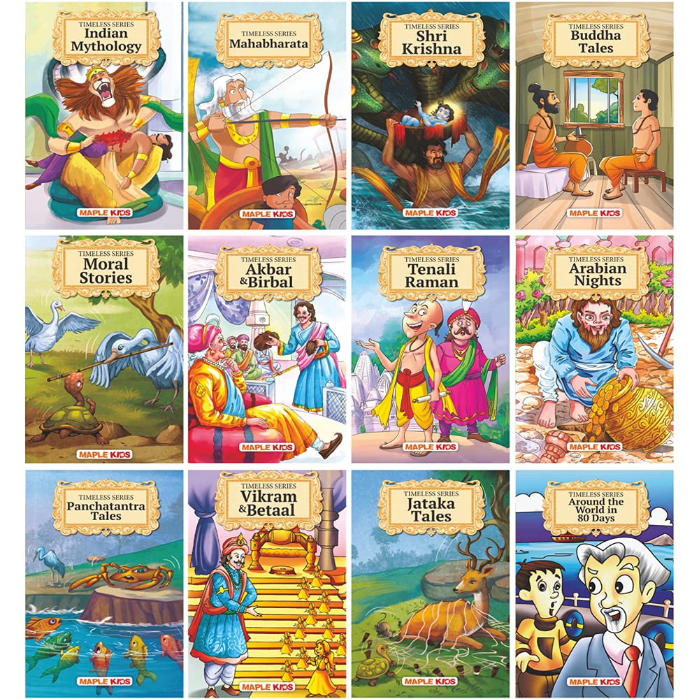 Timeless Moral Stories  (Set of 12 Story Books for Kids with pictures)  Vikram and Betaal, Moral Stories, Arabian Nights, Jata