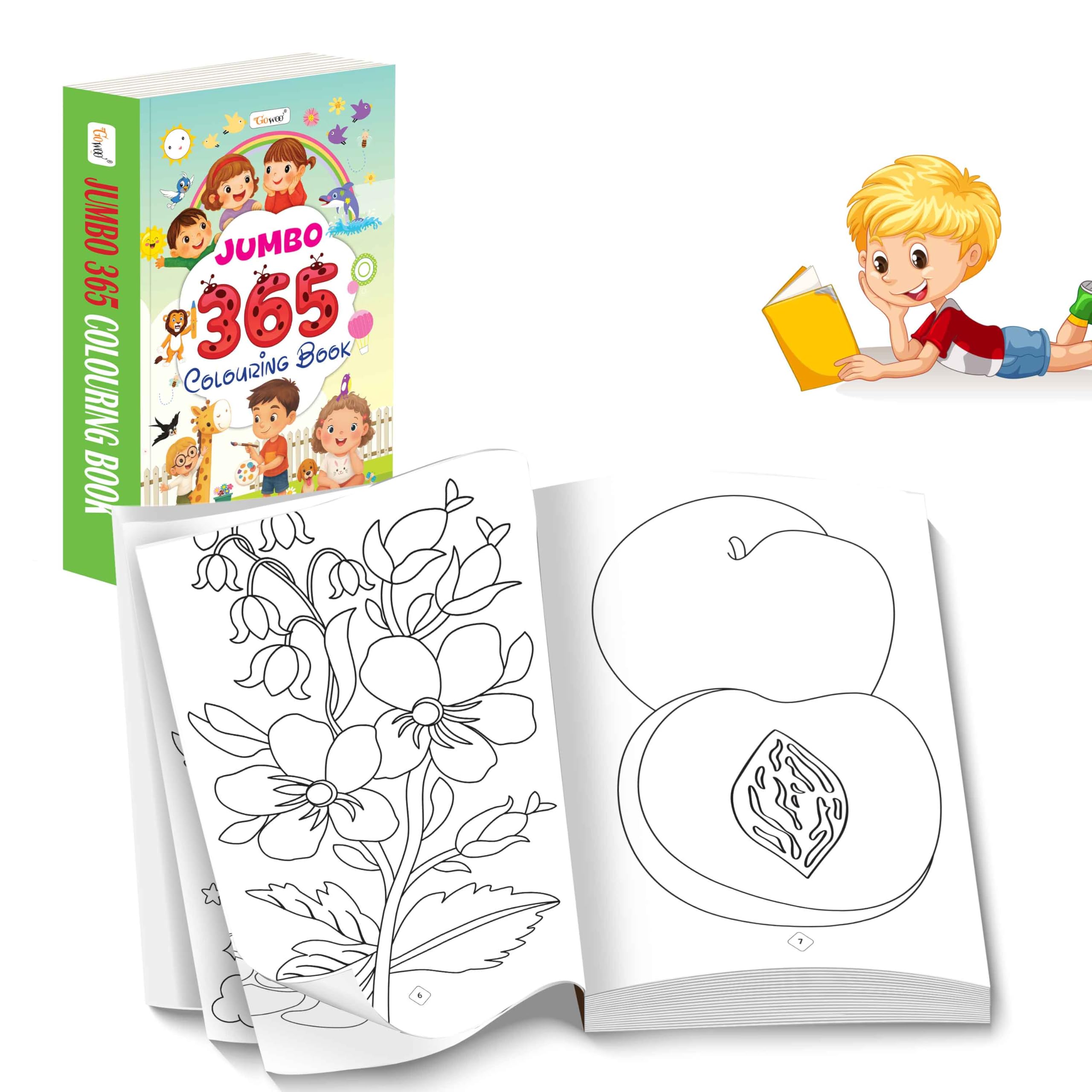 JUMBO  365 Colouring Book : Fun colouring book for kids, Book for preschoolers, interactive book for early learners