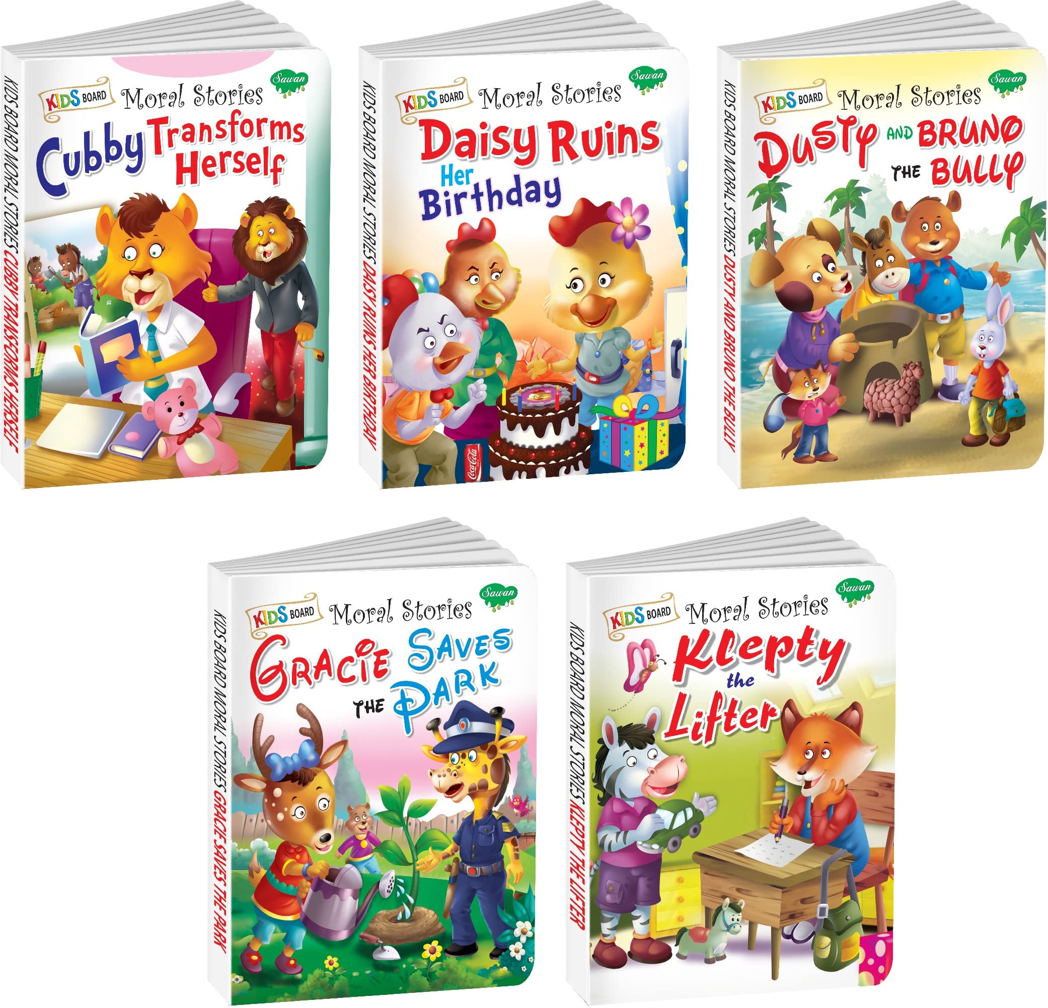 Jolly Board Books | Pack Of 5 Books | Board Book Moral Stories (V1) | Super Jumbo Combo For Collecters And Library Moral Story B