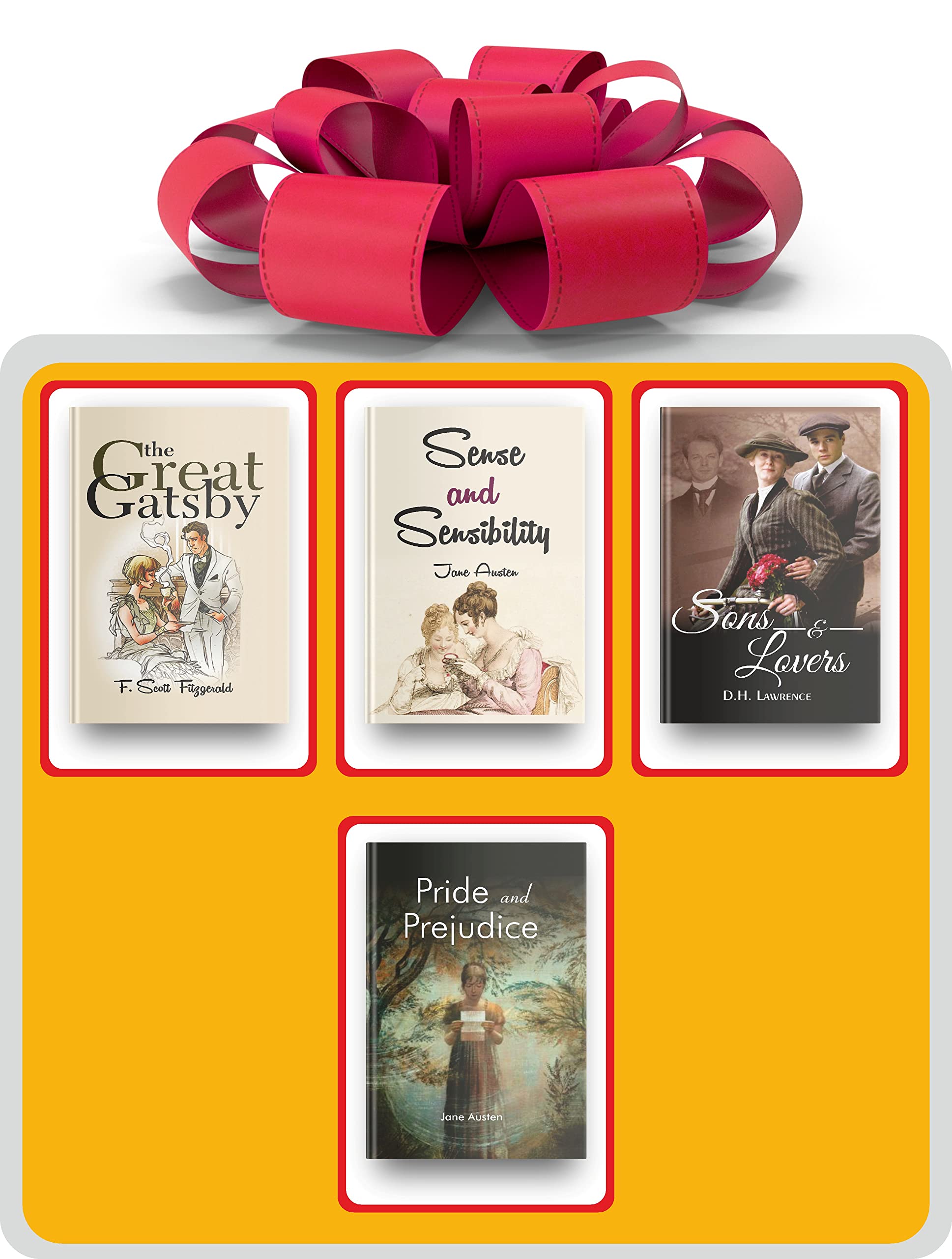 Most Fascinating Romantic Novels Set Of 4, This Romantic Books Like The Great Gatsby Book, Pride And Prejudice By Jane Austen, S