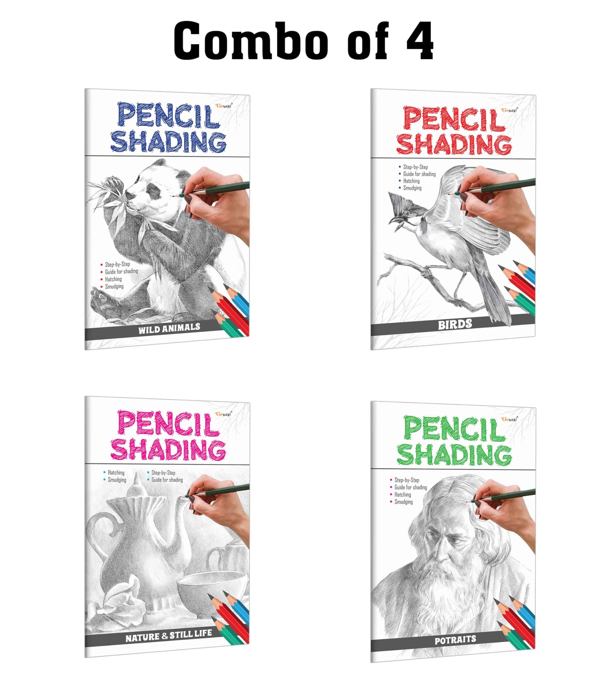 Pencil Shading  Birds, Wild Animals, Nature & Still Life and Portraits : easy pencil art for kids, still life drawing for begin