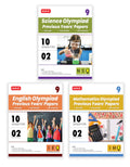 MTG Class9 IMONSOIEO Olympiad 10 Previous Years Papers (20242020 Set A & B) Mathematics, Science & English (Set of 3 Books) 
