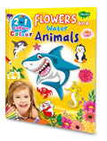 2 In 1 Copy To Colour Flower And Water Animals Colouring Book