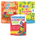 Colouring Books for Kids (Set of 3 Books)  Warli, Gond, Madhubani  Gift to children for painting, drawing and colouring with r