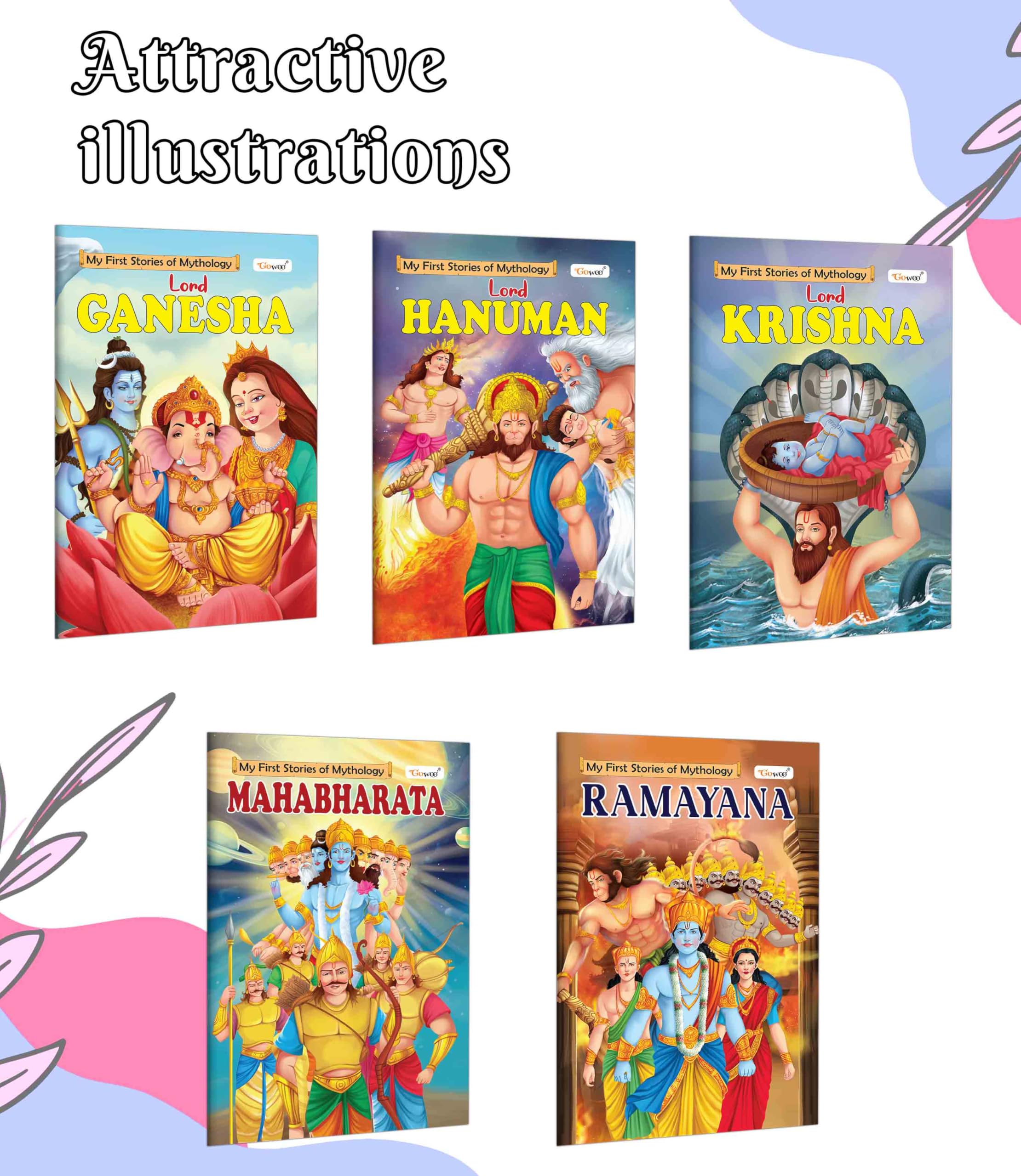 Ganesha, Hanuman, Krishna, Mahabharat and Ramayan  My First Mythology Story : Indian epics for young readers, illustrated mytho