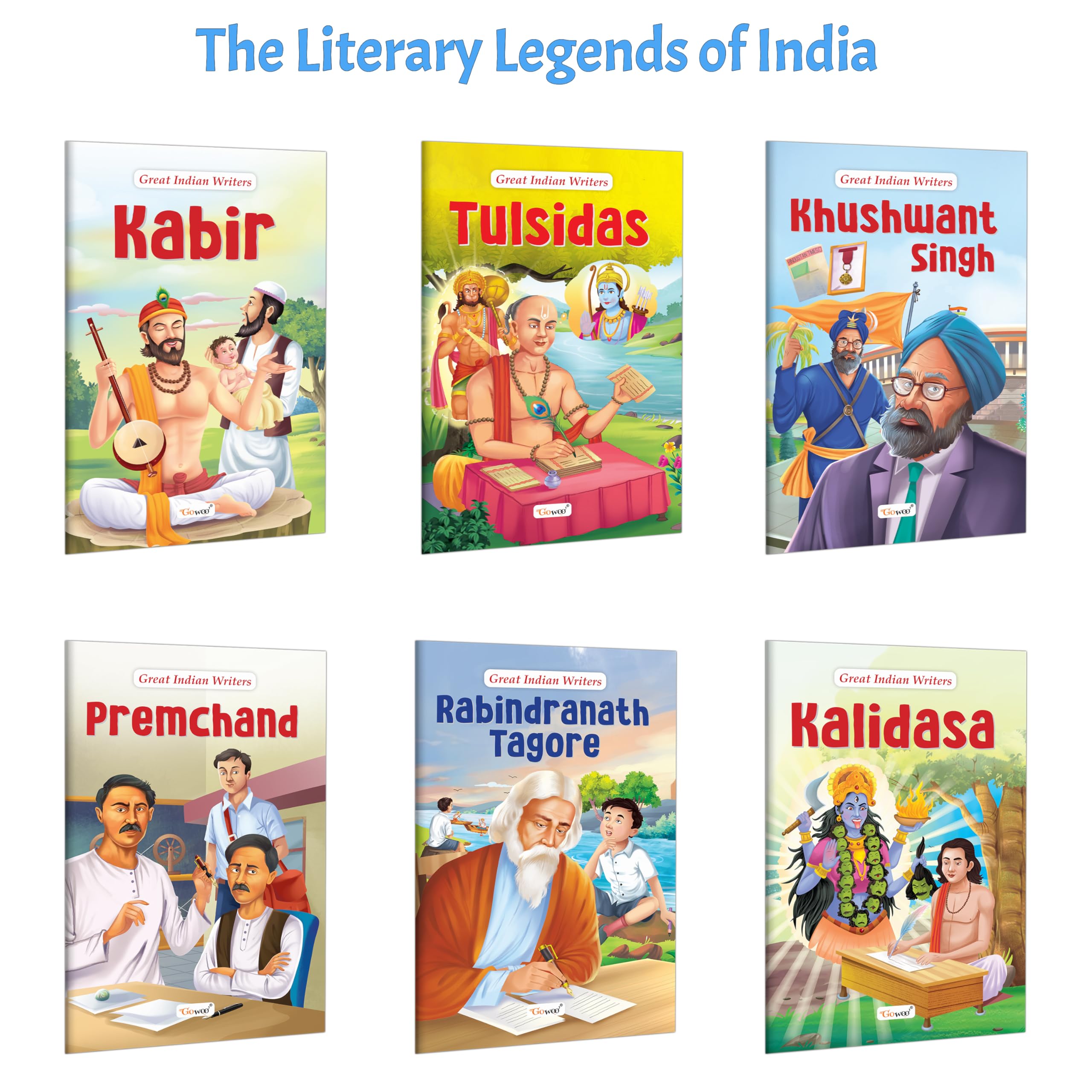 Great Indian Writers: Kabir, Kalidasa, Khushwant Singh and more : Great Indian writers set, Literary heritage collection, Class