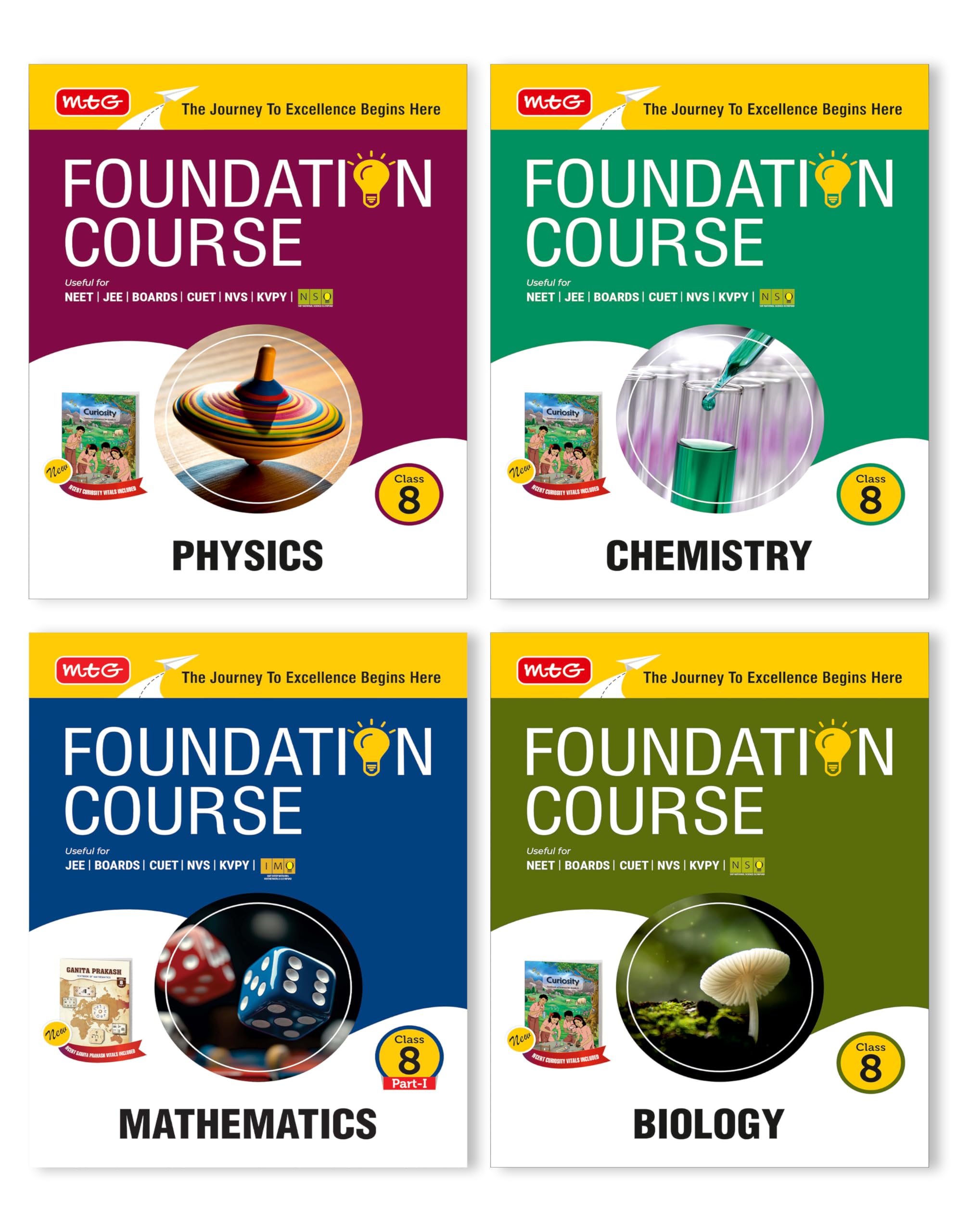MTG Foundation Course Class 8 Physics, Chemistry, Mathematics & Biology (Set of 4 Books) For NEET, IITJEE, CUET & Boards Exams 
