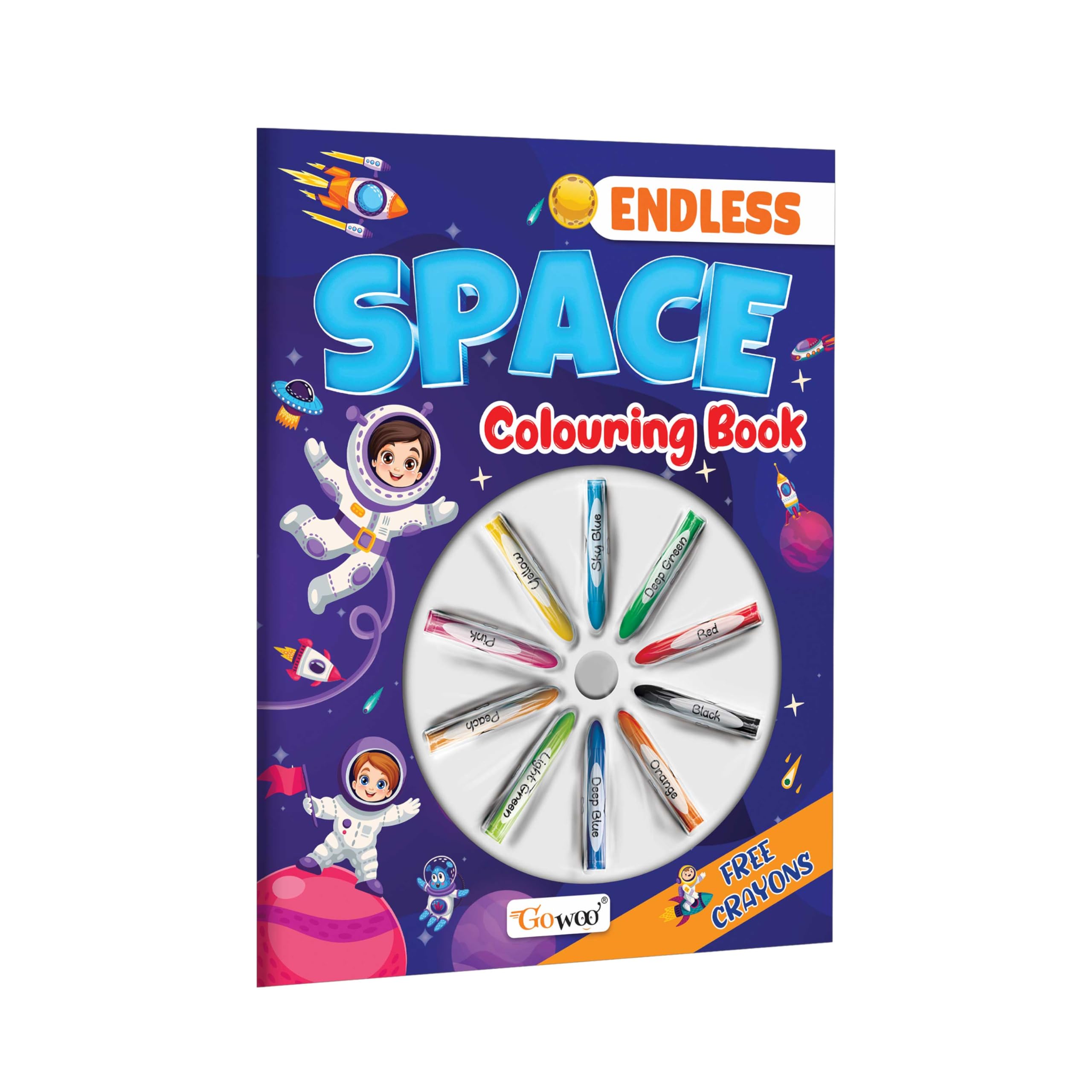 Endless Space Colouring Book With Crayons:space colouring adventure for kids,cosmic creativity art book, fun space colouring bo