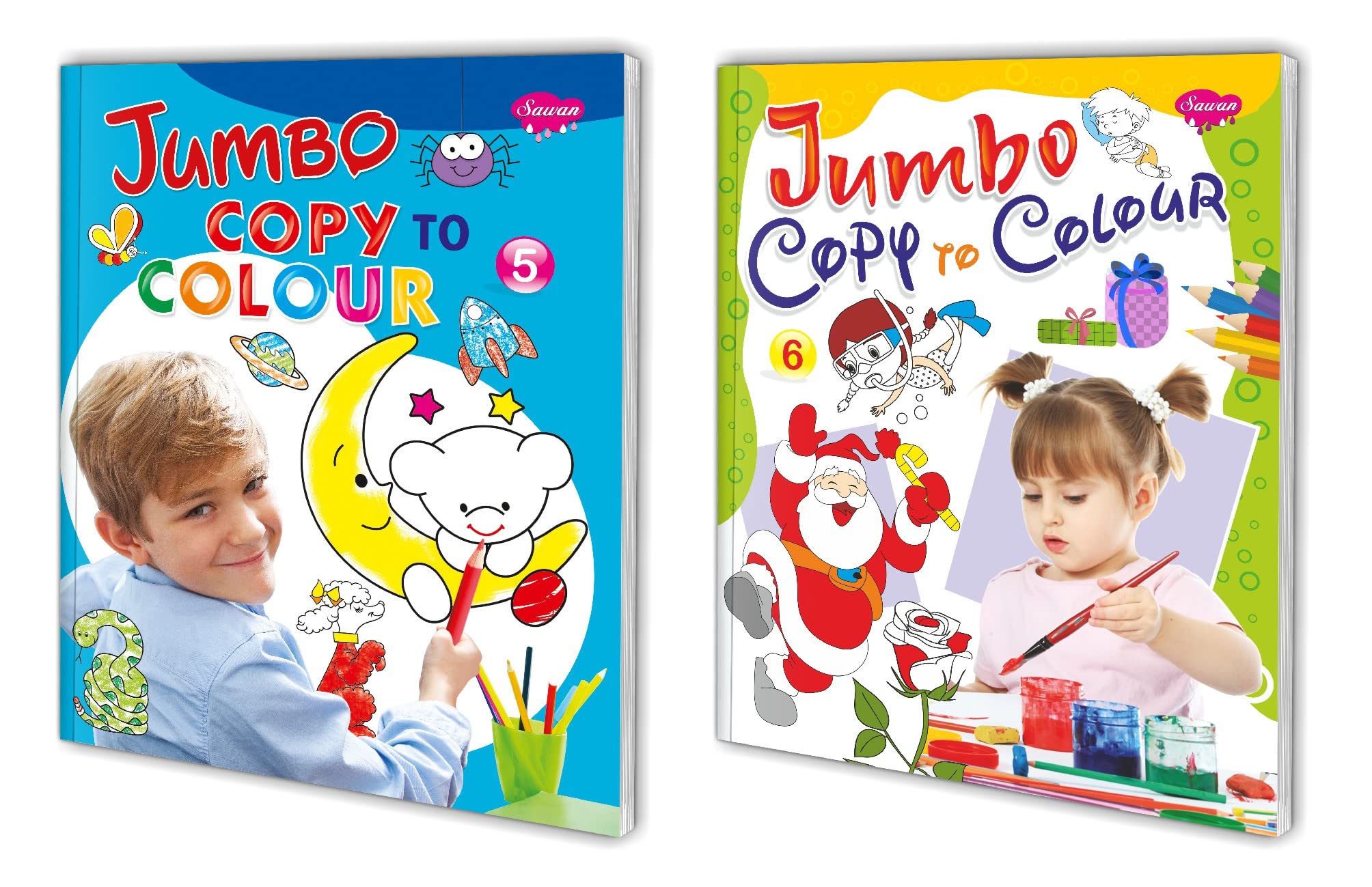 Sawan Jumbo Copy To Colour5 And Jumbo Copy To Colour6 | Set Of 2 Books
