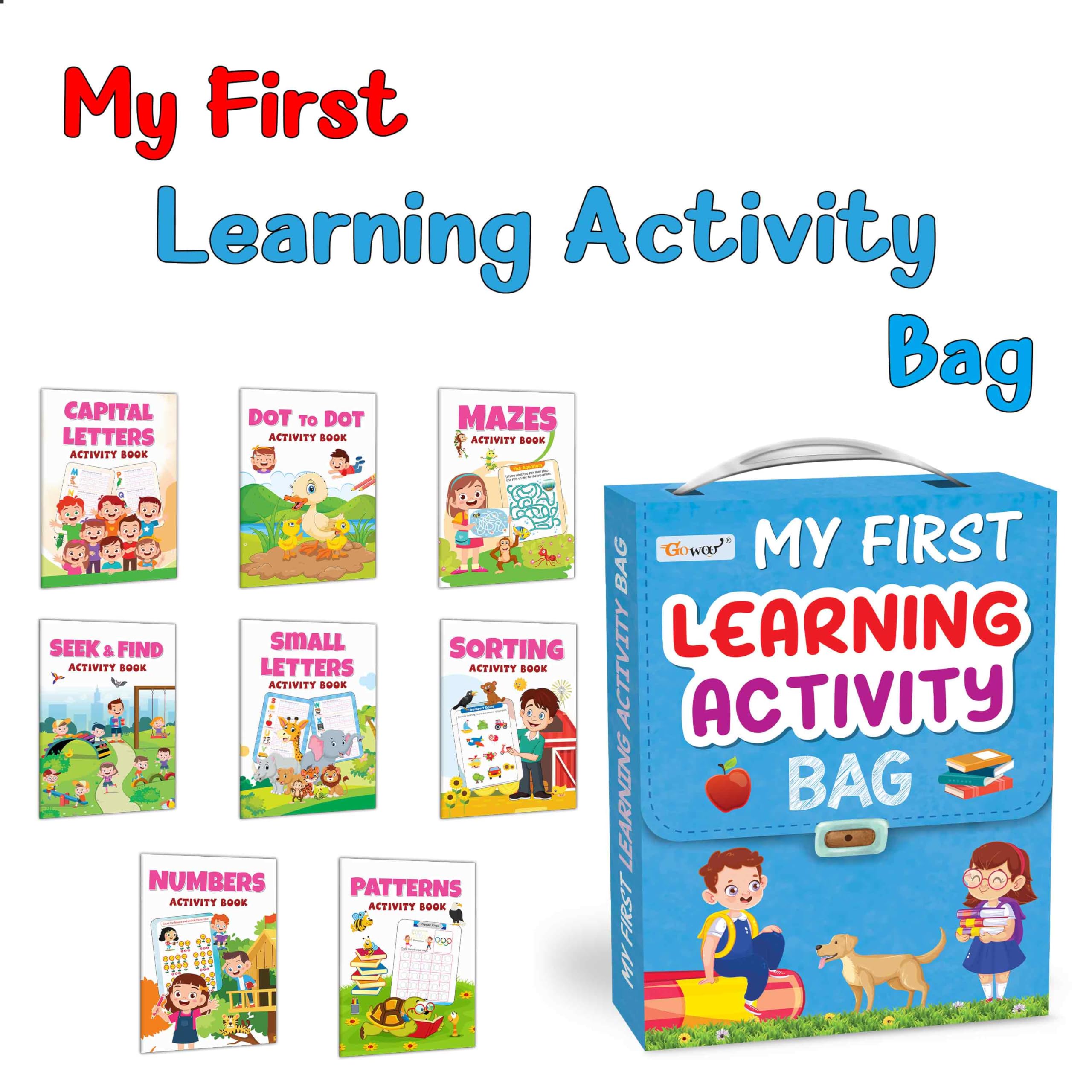 Ukg Class Picture Activity Book Bag Set of 8 Activity books : Activity book set for children, Early learning activity book, Sort