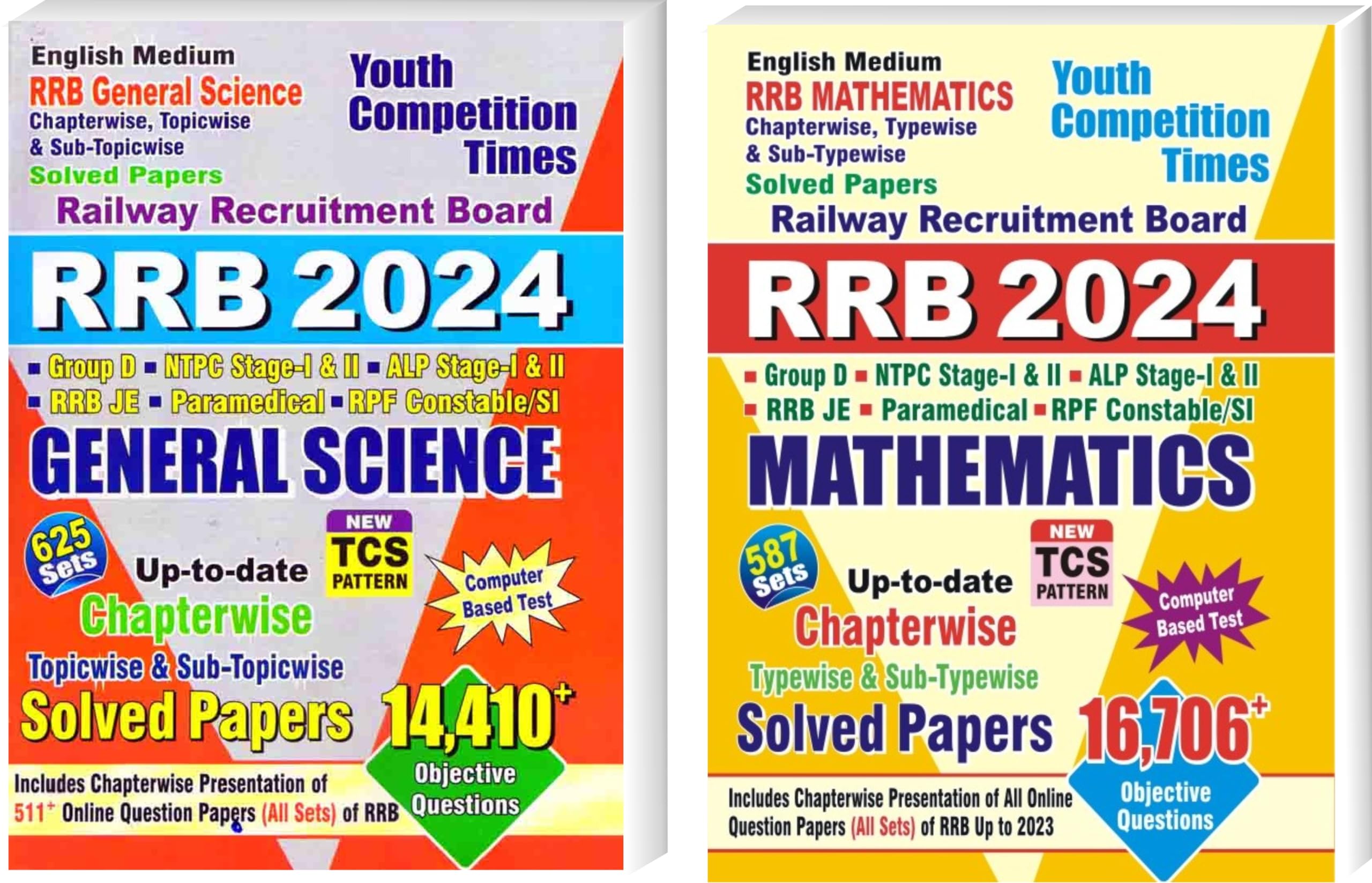 Youth Competition Times RRB General Science + Mathematics | Pre. + Mains Solved Papers | English Medium