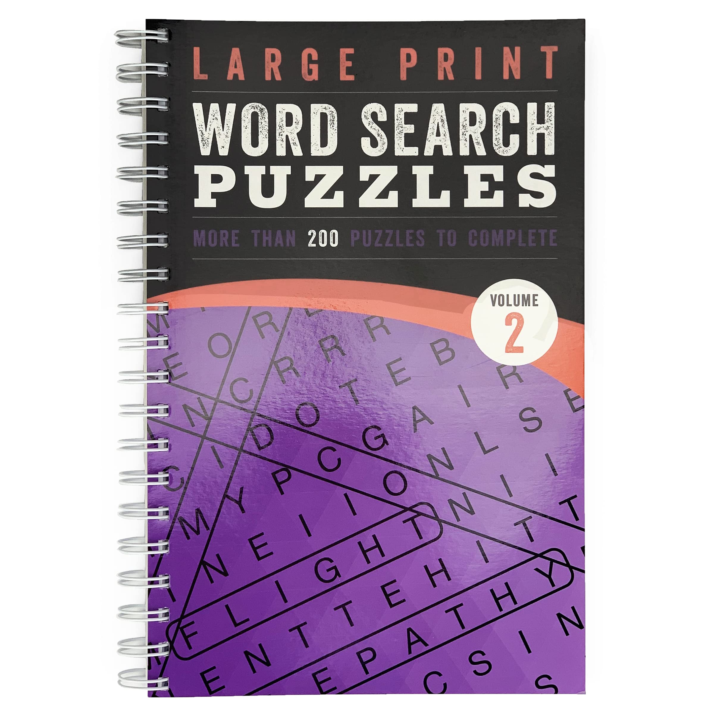 Large Print Word Search Puzzles Volume 2: Over 200 Puzzles to Complete with Solutions  Include Spiral Bound / Lay Flat Design a