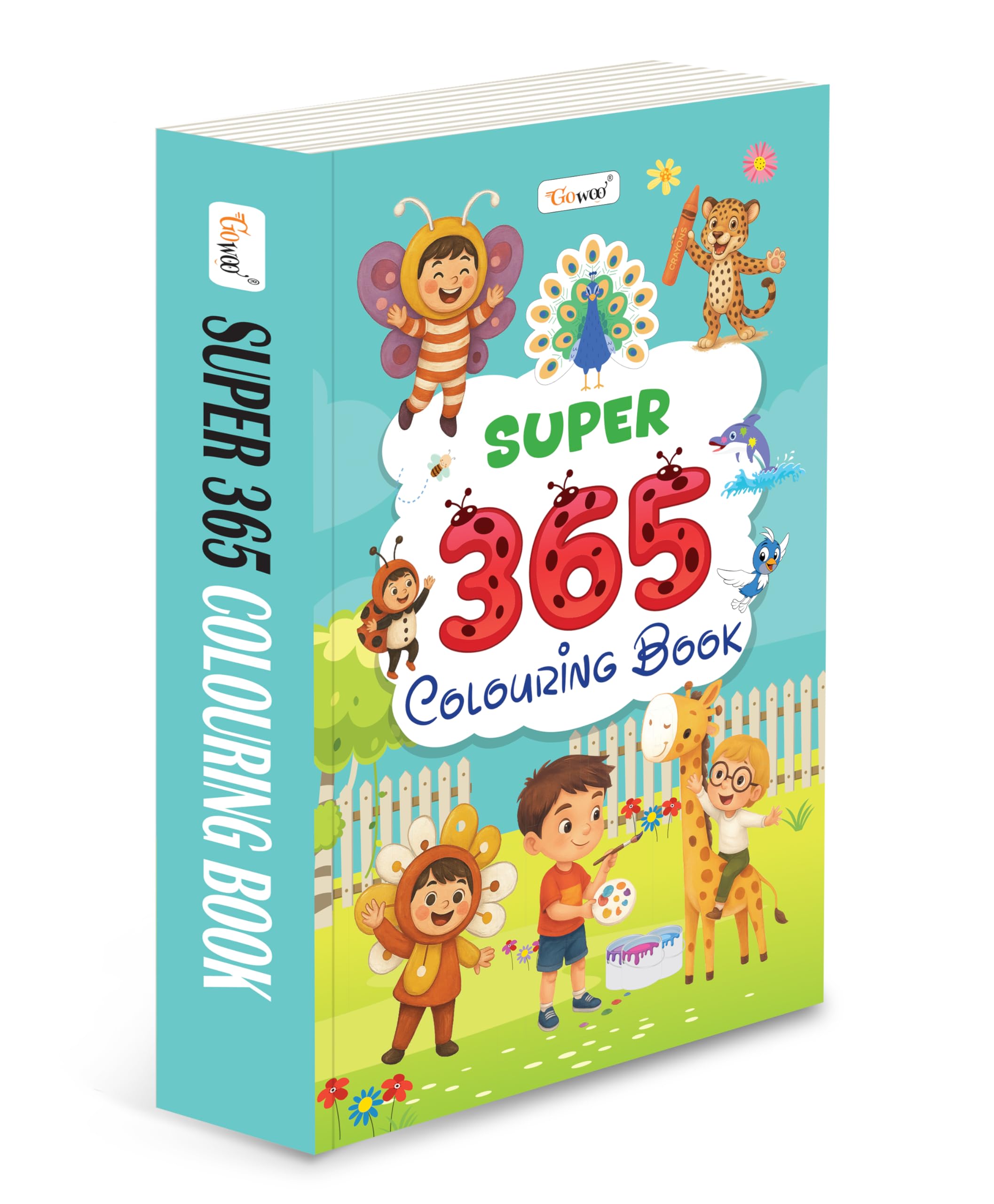 SUPER  365 Colouring Book, kids creative workbook, illustrated knowledge book for toddlers, book to boost memory in kids, toddl