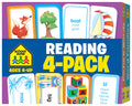 School Zone  Reading 4Pack Flash Cards  Ages 4+, Kindergarten, 1st Grade, Sight Words, Phonics Made Easy, Word Families, Pict
