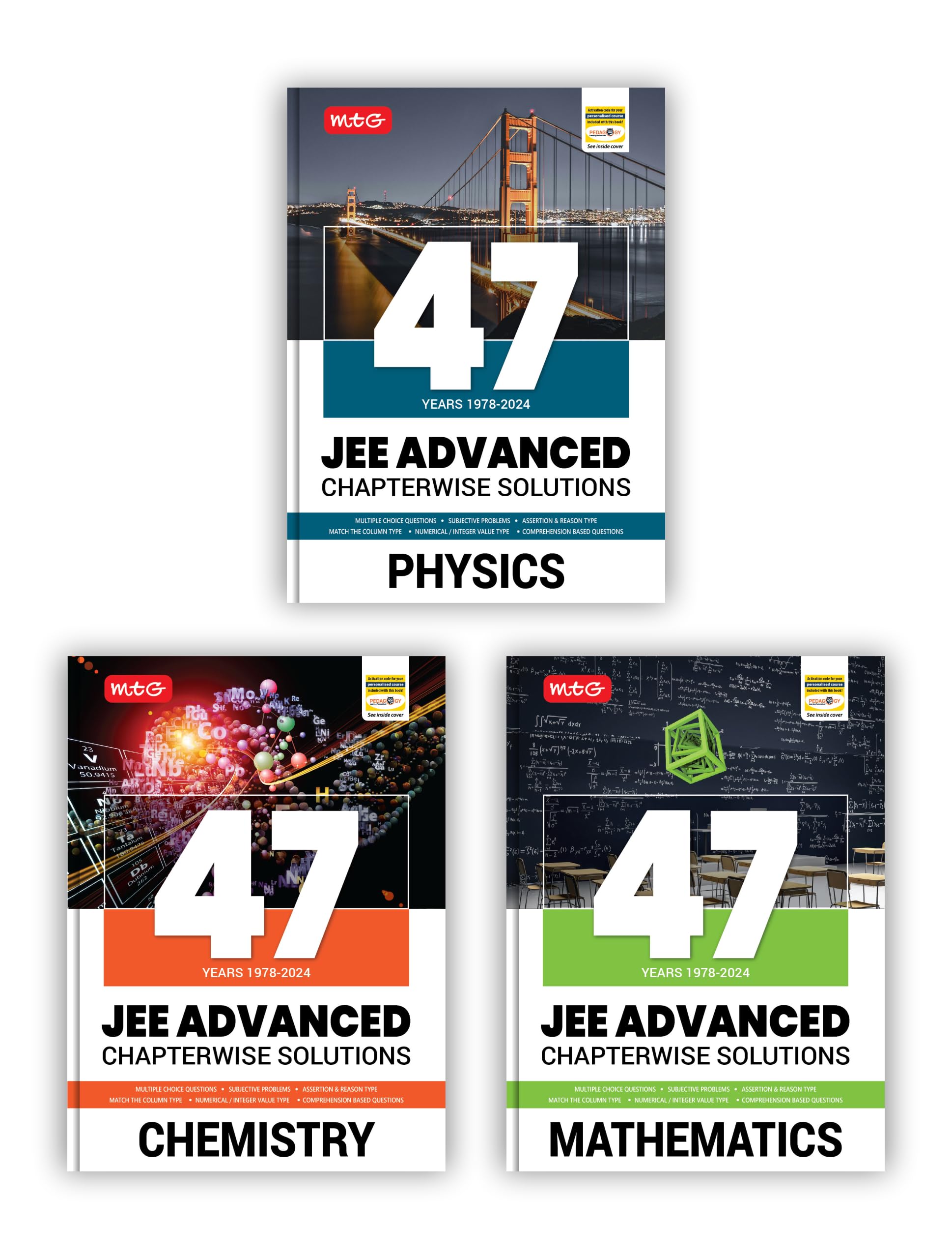 MTG 47 Years JEE Advanced (19782023) Chapterwise Previous Years Solved Question Papers Physics, Chemistry & Mathematics | JEE 