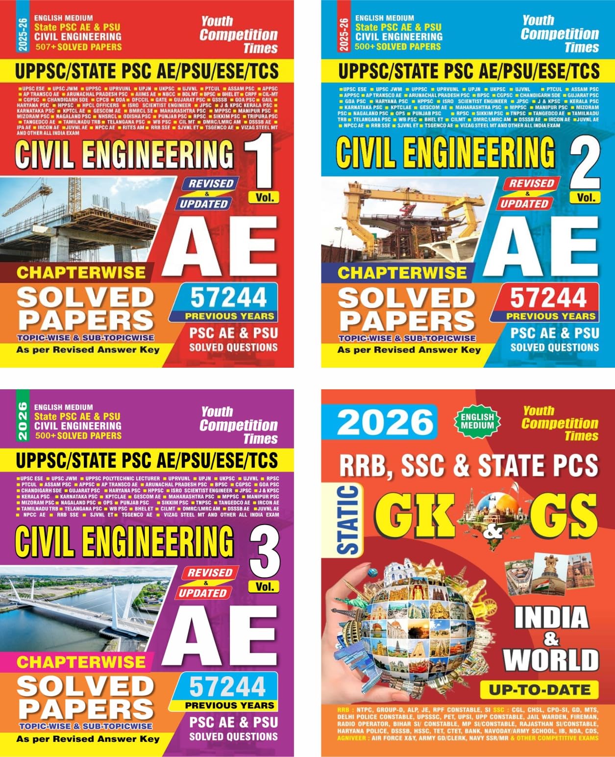 AE Civil Engineering Vol 1, 2, 3 & General Knowledge