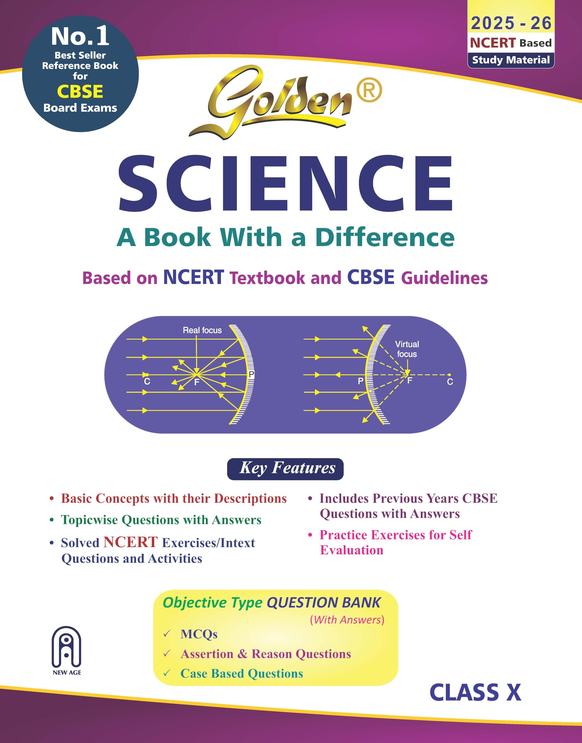 Golden Science Study Material Based On Ncert For Class10 | For Cbse 2026 Board Exams | Solved Ncert Exercises | Objective Type 