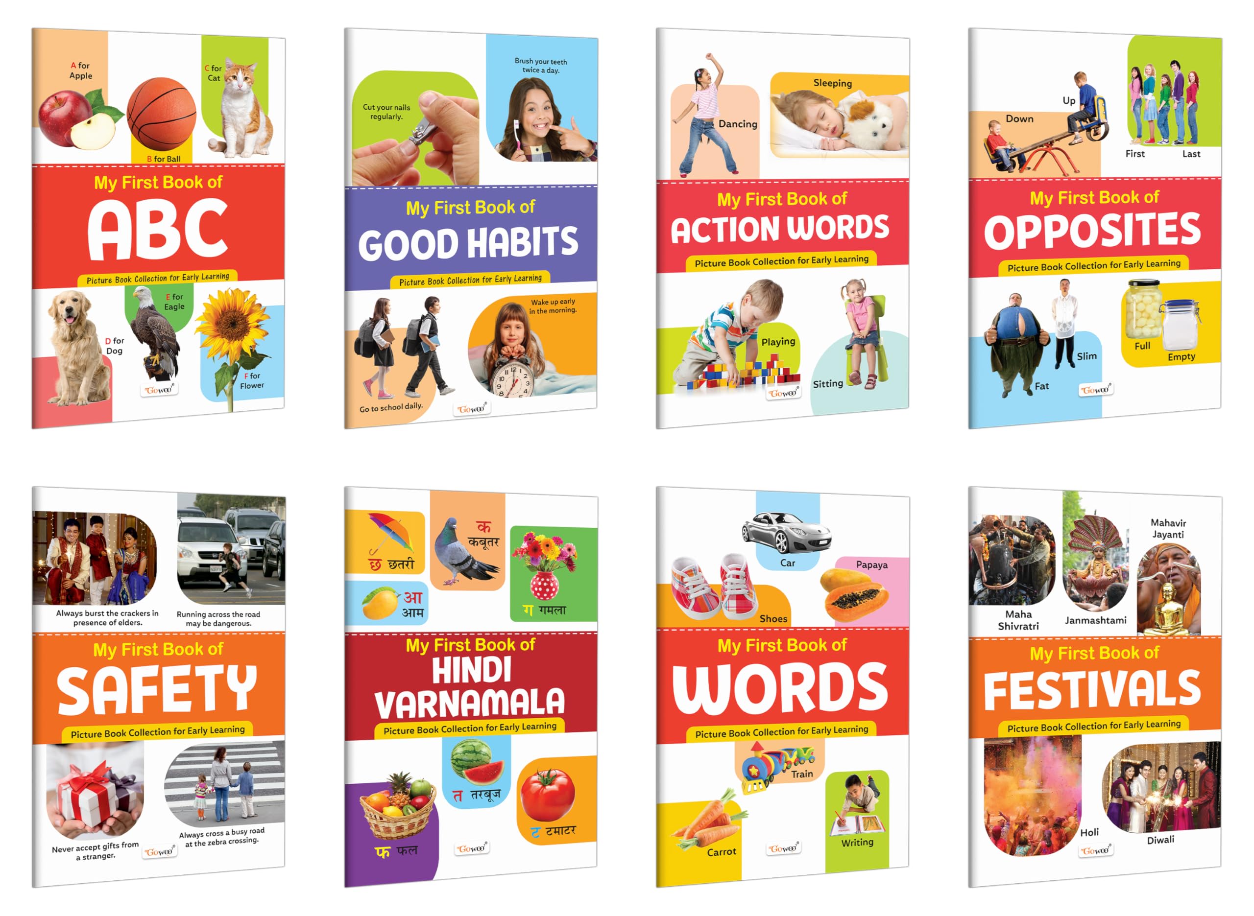 My First Book of ABC, Good Habits, Action Words, Opposites and more : Educational book for toddlers, Learning book for kids, Ca