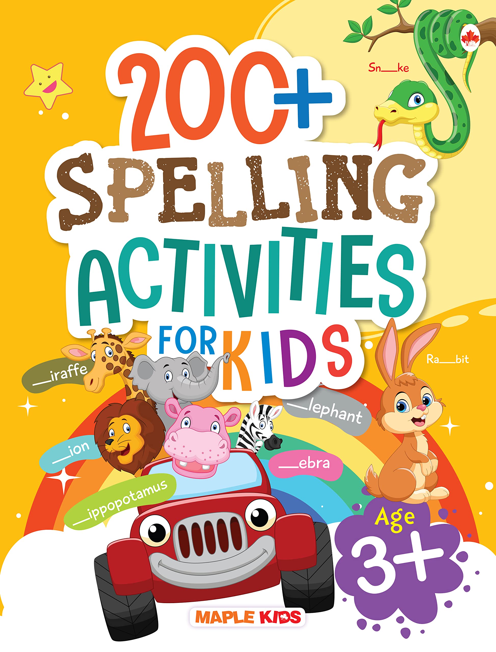 English Grammar Book for Kids  200+ Spelling Activities for Age 3+  Letter Spellings, Rhyming Words, Syllables, English Gramma