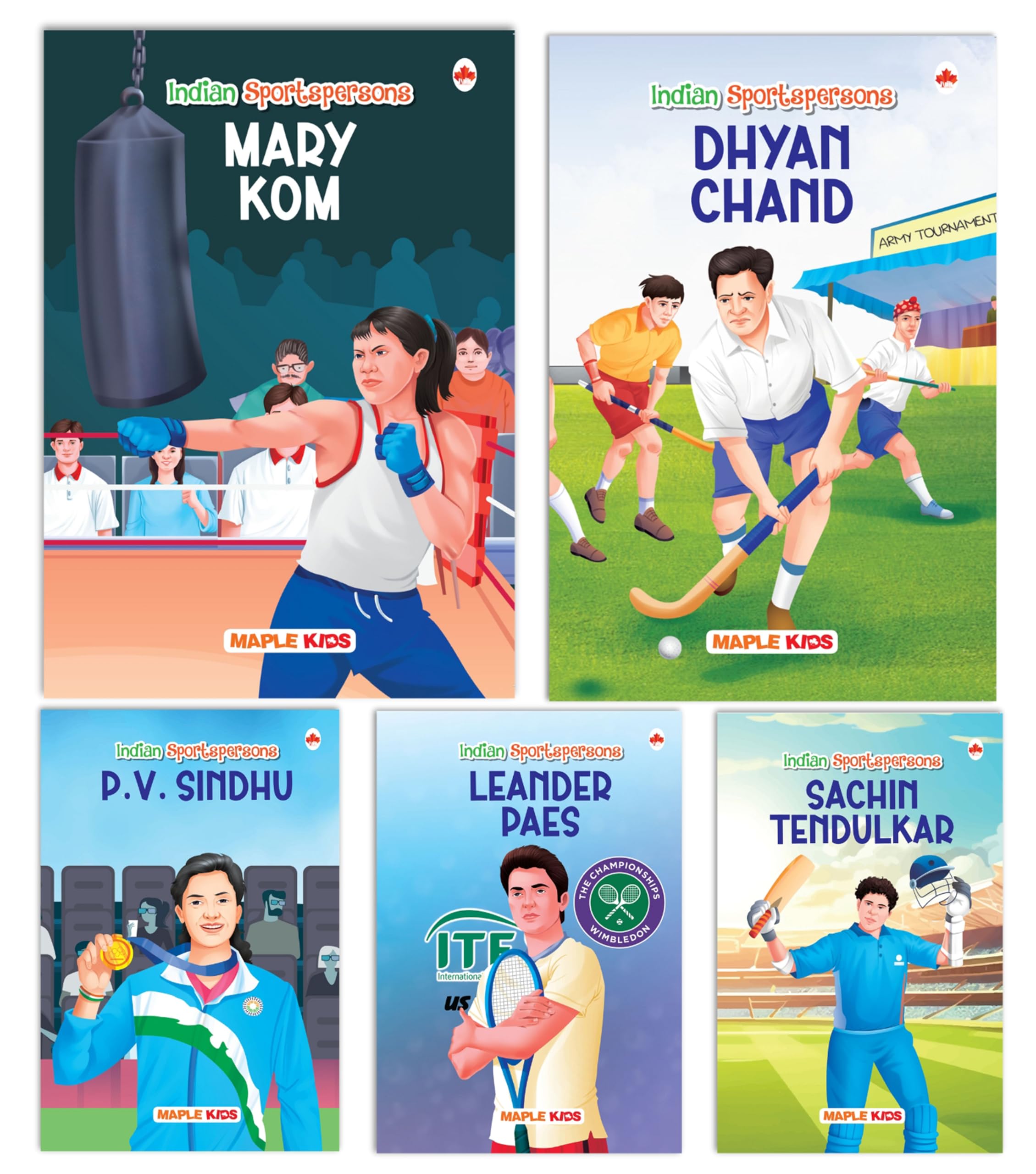 Story Books for Kids  Indian Sportspersons  Men  Women (Illustrated) (Set of 5 books)  Biographies for Children  Age 6 +  