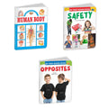 Sawan Set Of 3 Board Books My First Board Book Series (Human Body , Safety & Opposites)