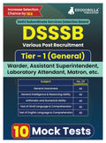 Dsssb Various Post Recruitment Exam 2024 (English Edition) | Tier1 (General)  Warder, Matron, Laboratory Attendant, Assistant 