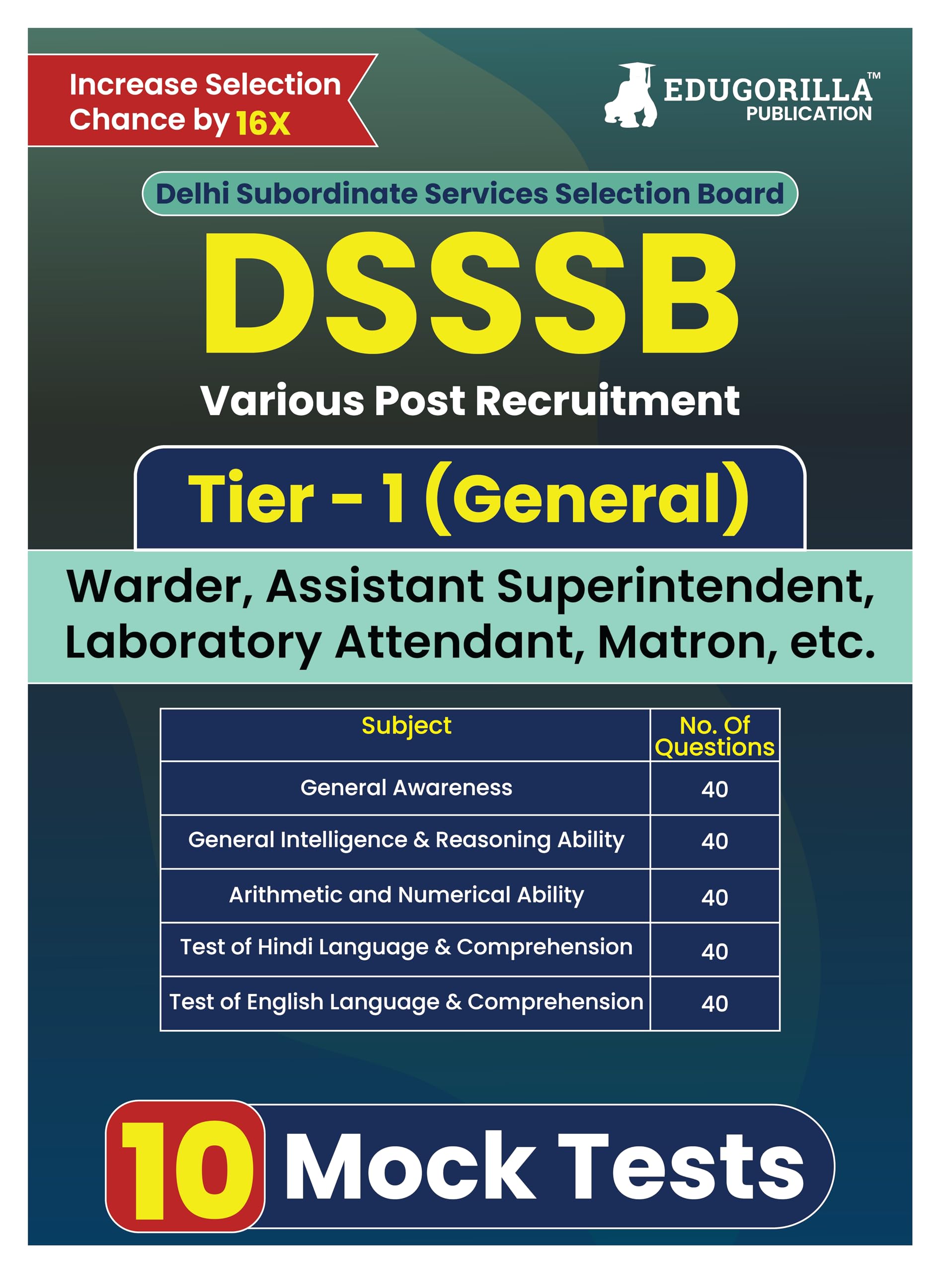 Dsssb Various Post Recruitment Exam 2024 (English Edition) | Tier1 (General)  Warder, Matron, Laboratory Attendant, Assistant 