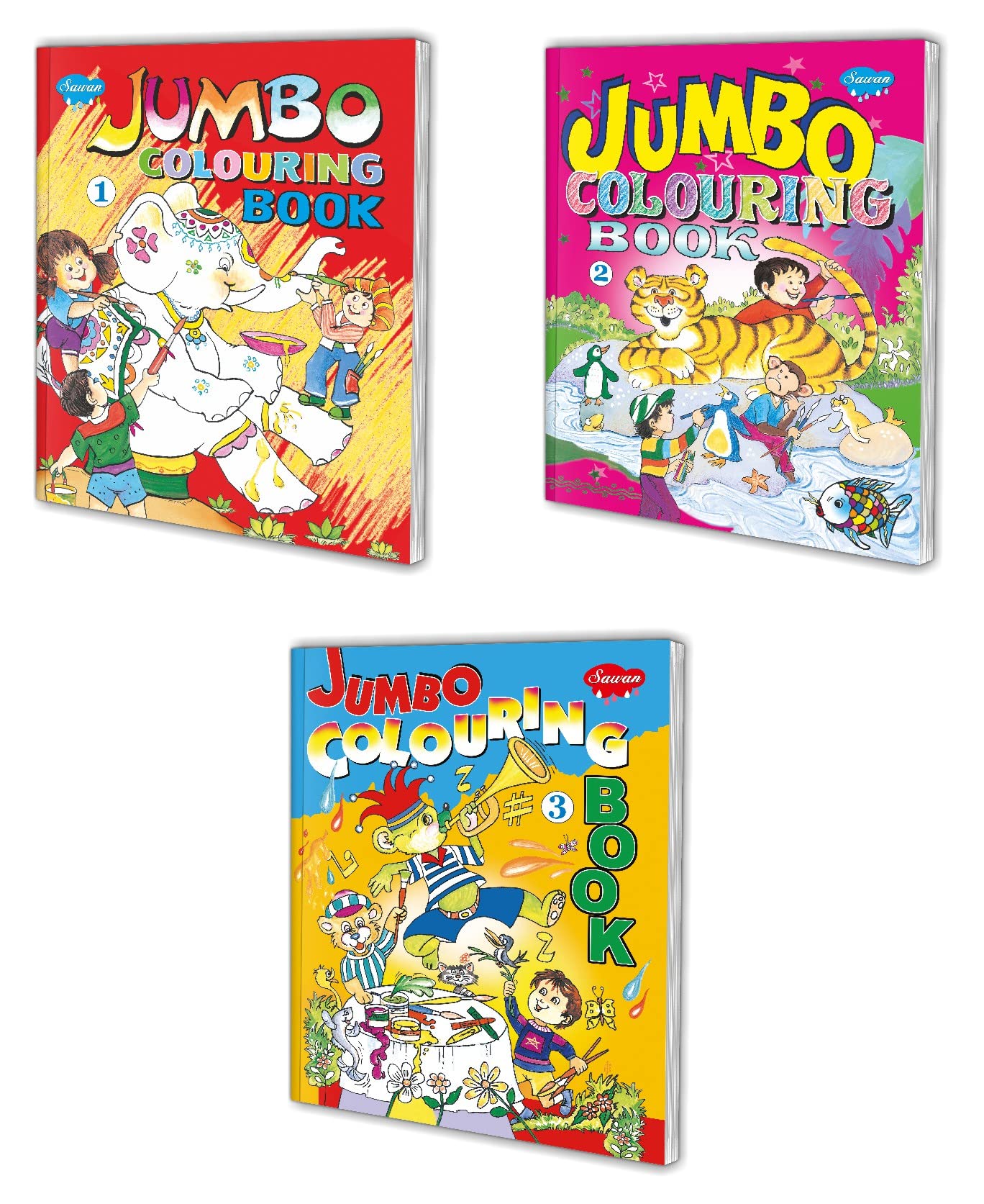 Sawan Set Of 3 Jumbo Coloring Books (Pt 1.2 & 3)