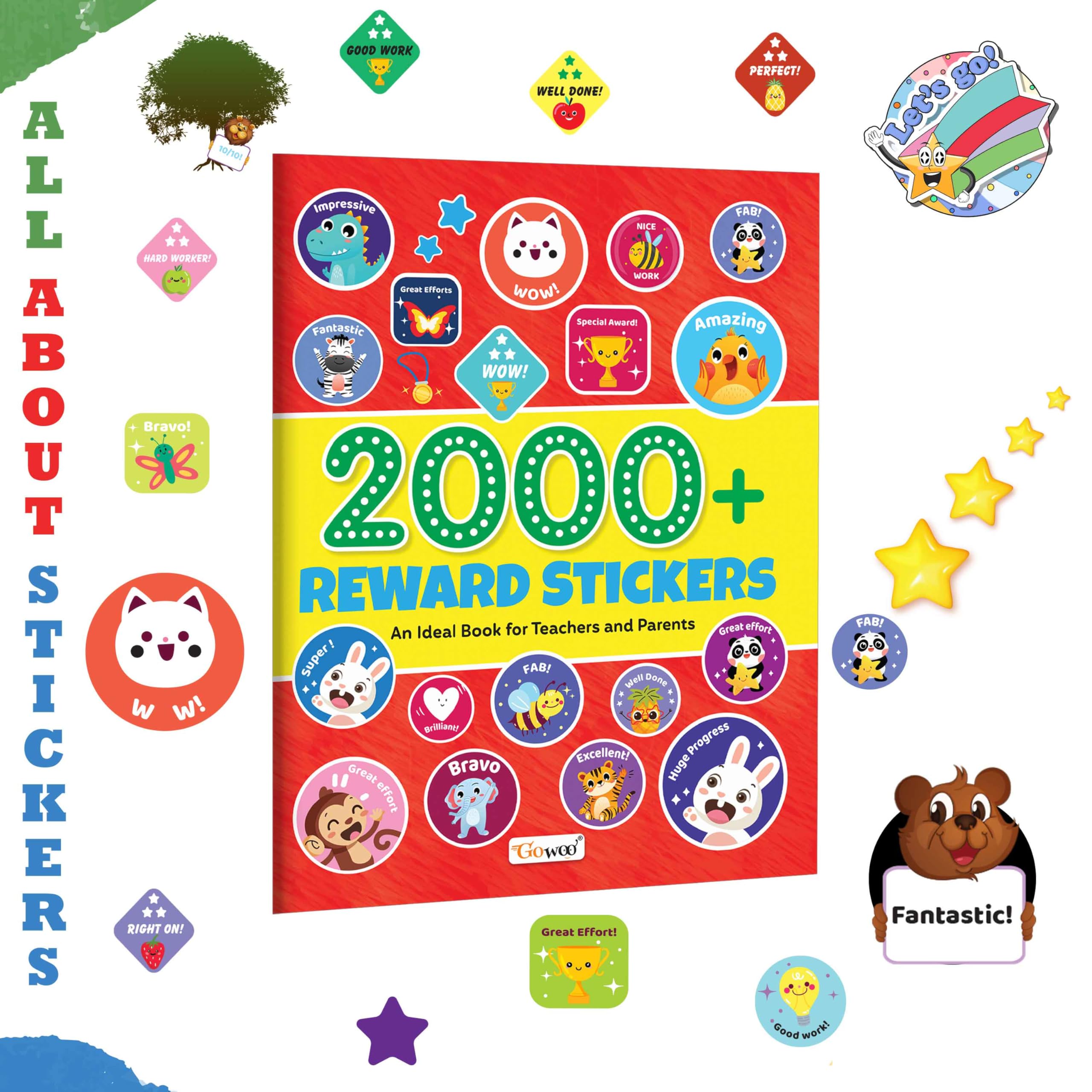 2000+ Reward Stickers : Kids Reward Stickers Book, Ultimate Stickers Book, Children All In One sticker Book, Ideal for Teachers 