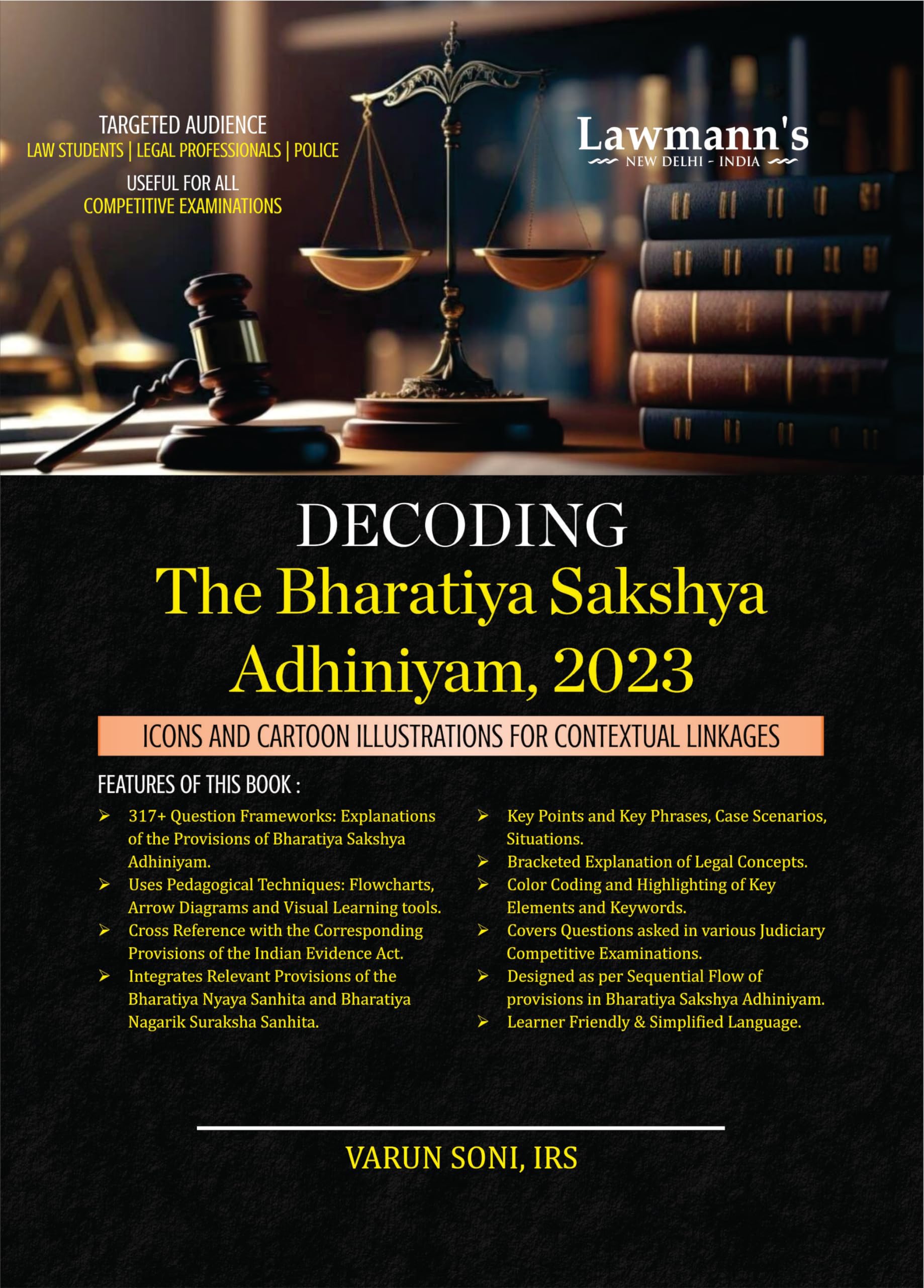 Decoding The Bharatiya Sakshya Adhiniyam, 2023 | BSA | Icons & Cartoon Illustrations | Useful for Law Students, Advocates, Polic