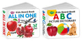 Set Of 2 Kids Board Books (Kids Board Book Abc Picture Dictionary, Kids Board Book All In One)