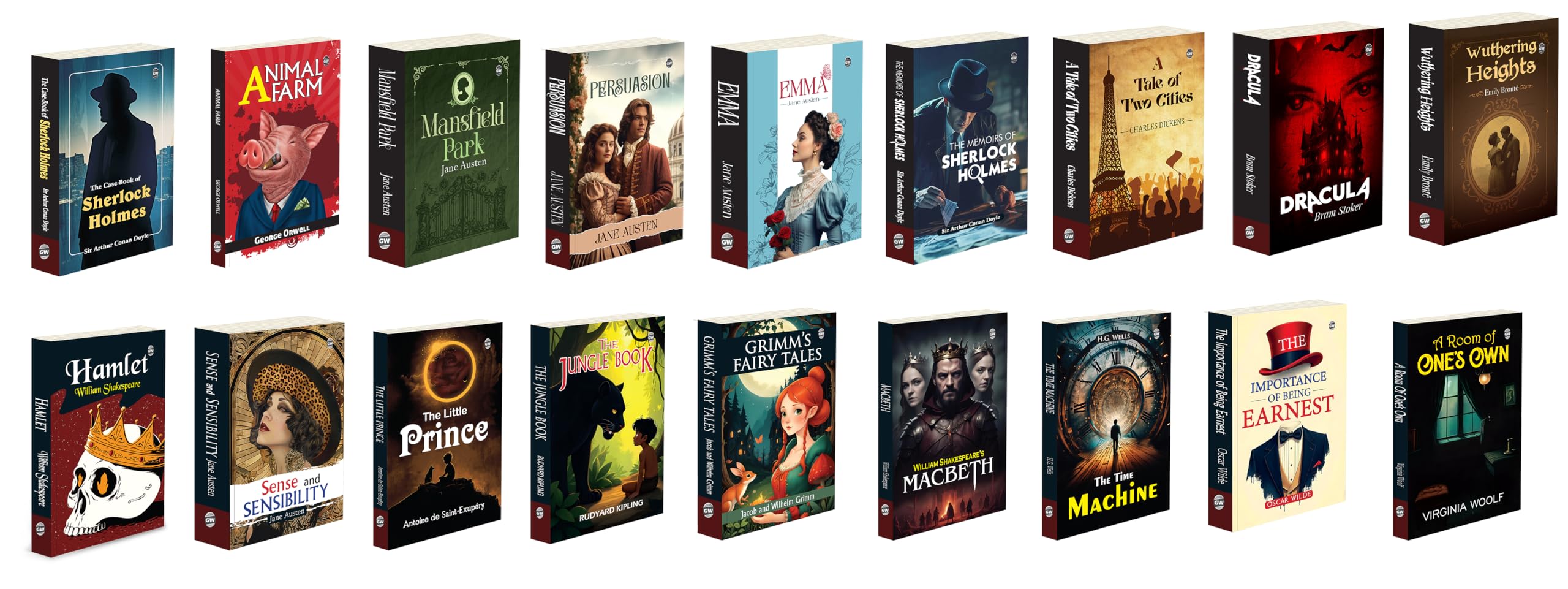 The Case Book Of Sherlock Holmes, Animal Farm, Mansfield Park and more : detective brilliance, allegorical masterpiece, romanti