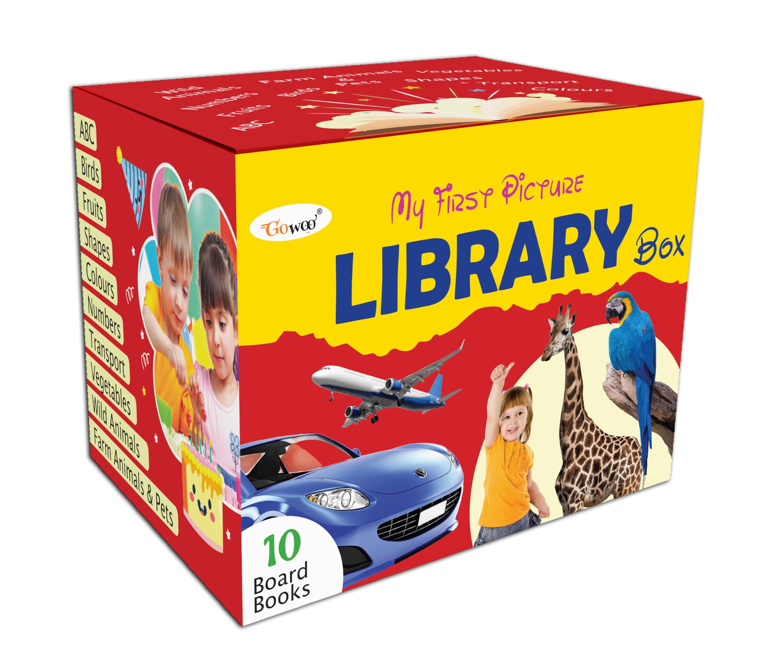 My First Picture Library Box  Red Edition : Educational books for toddlers, Early skills picture book box, Kids board books, P