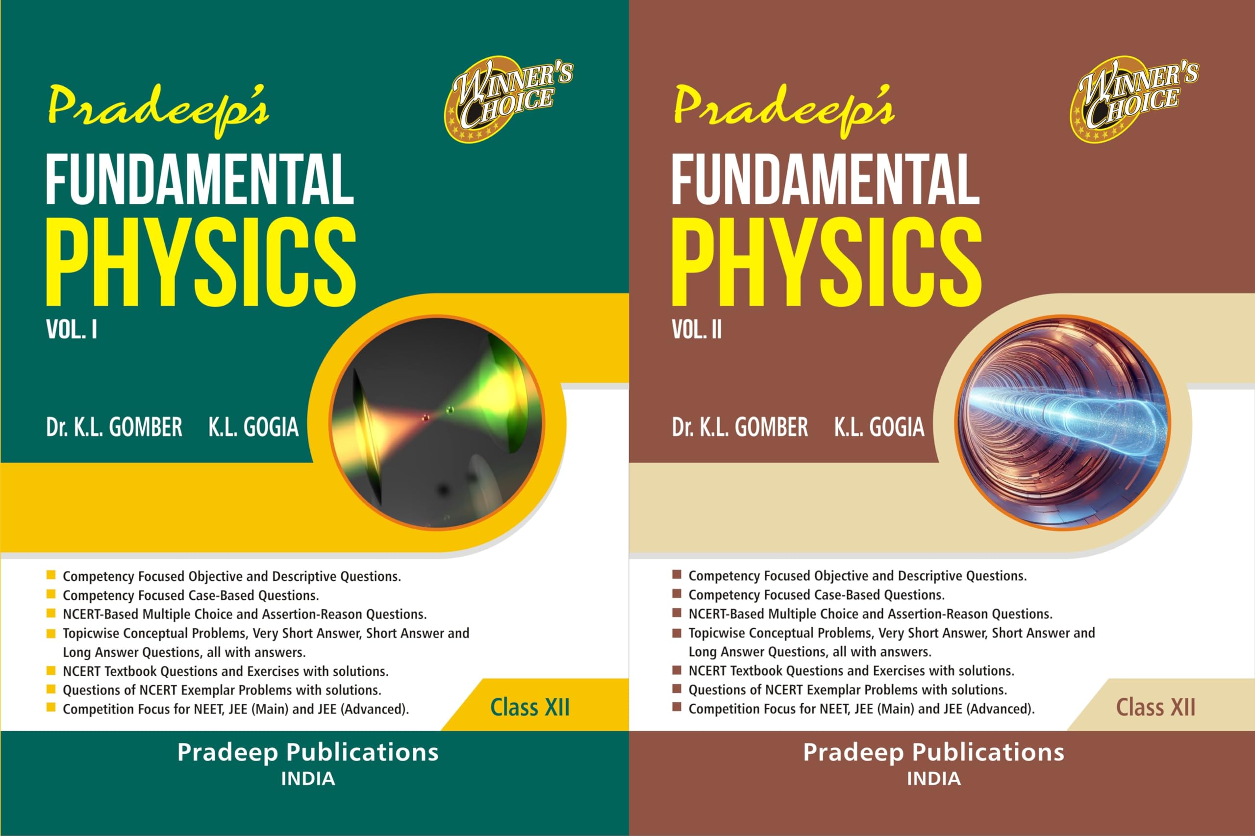 PradeepS Fundamental Physics For Class 12 (Vol. 1 & 2) Examination 202526
