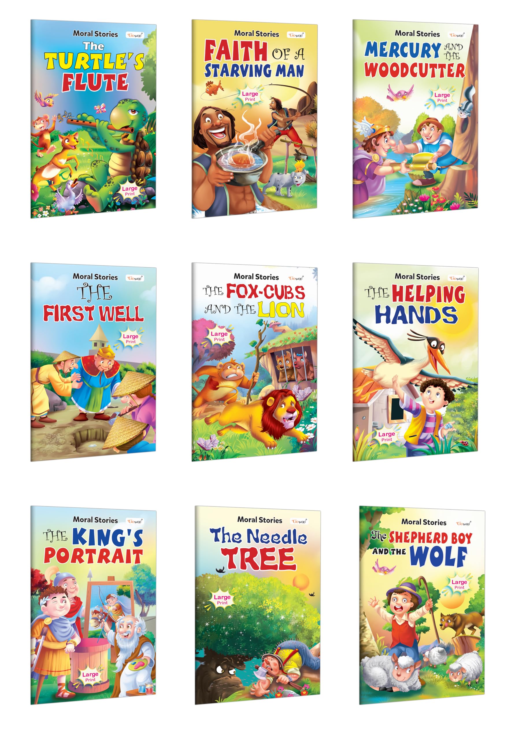 Fox Cubs And The Lion, The First Well, KingS Portrait, The Helping Hands and more  Moral Stories : Early learning story book